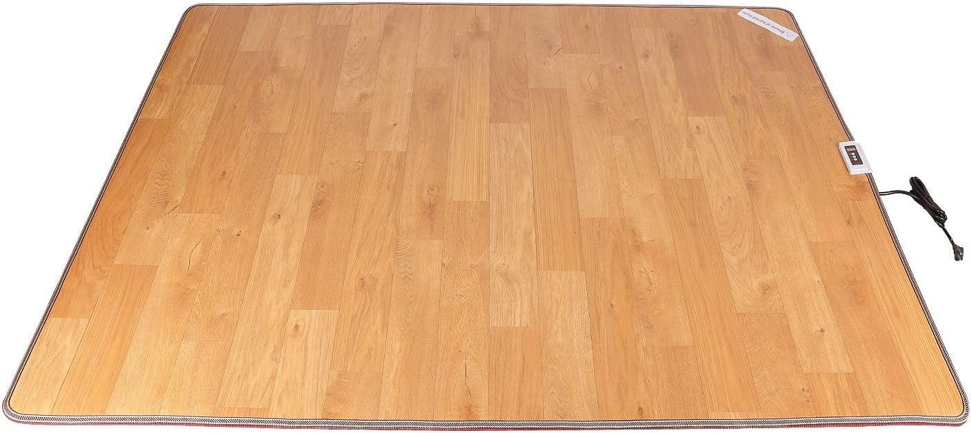 Livtribe AC 110V Heated Floor Mat for Foot, Adjustable Temperature Warm Foot Cushion,Electric Heated Carpet for Home,Wood Stripe