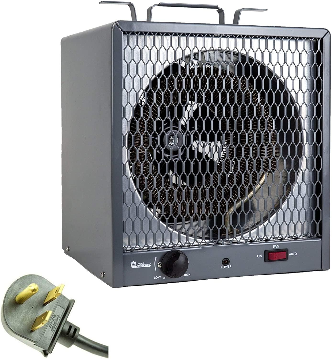 Dr. Infrared Heater 5600W Garage Workshop Portable Industrial Space Heater, Gray
