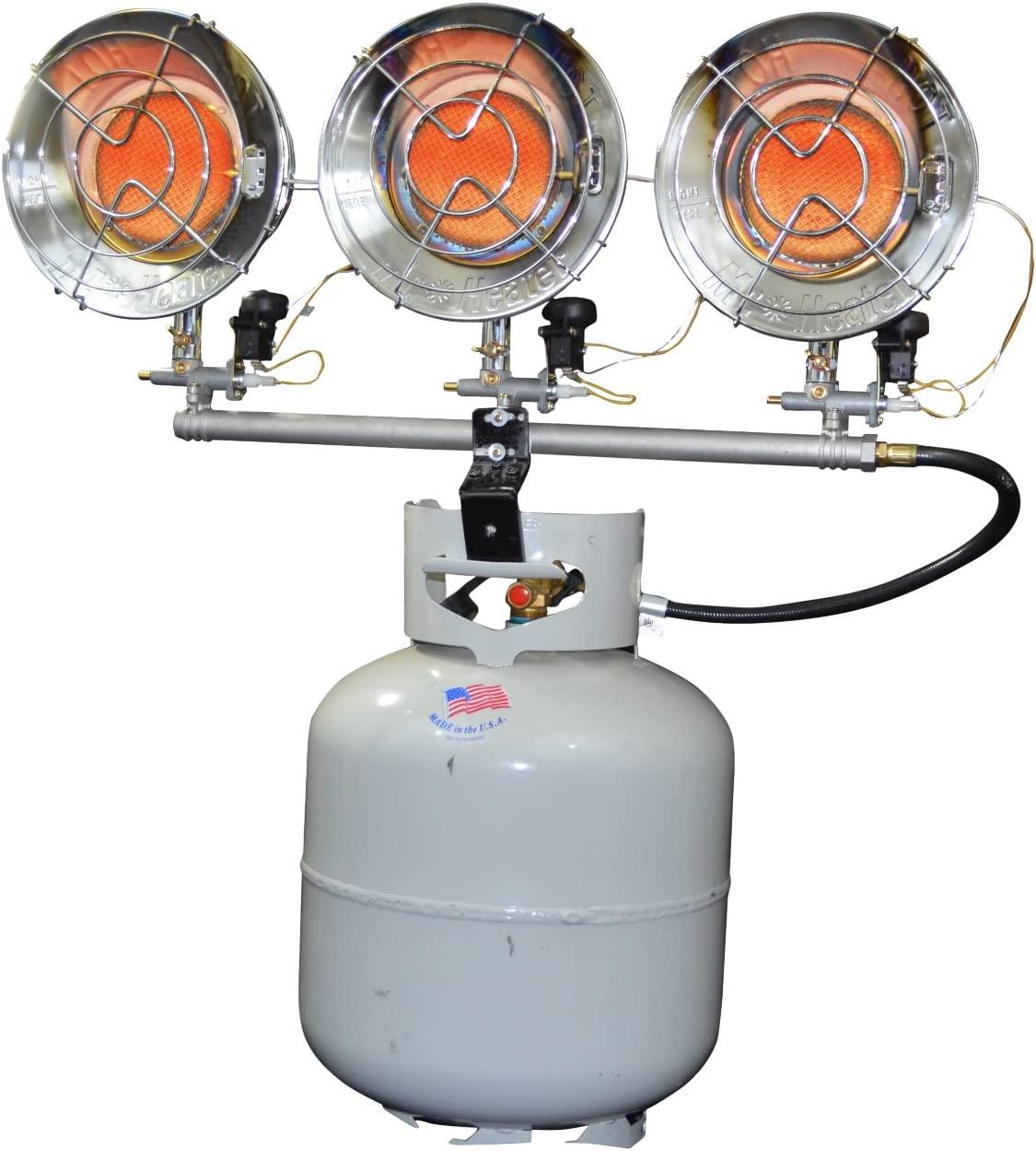 Mr. Heater F242915 MH45T Triple Tank Top Heater, 10000 to 45000 BTU/Hr,Chrome