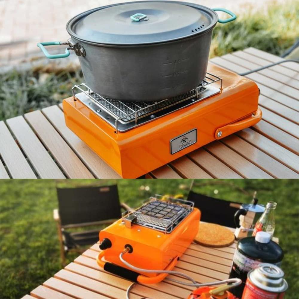 WJWA Butane Heater, Space Heater, Portable Gas Stove for Outdoor Camping Fishing Tents, 32 * 20 * 11 cm, Ceramic Heating Plate - Image 3