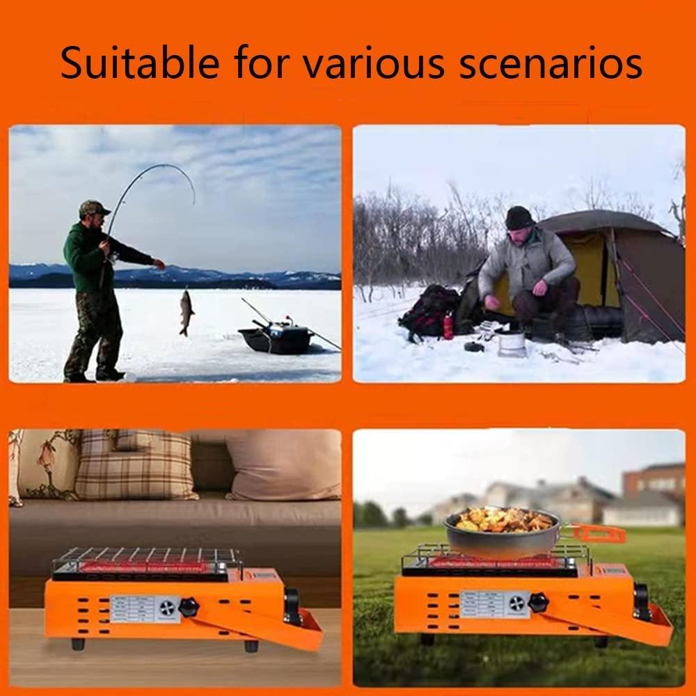 WJWA Butane Heater, Space Heater, Portable Gas Stove for Outdoor Camping Fishing Tents, 32 * 20 * 11 cm, Ceramic Heating Plate - Image 5