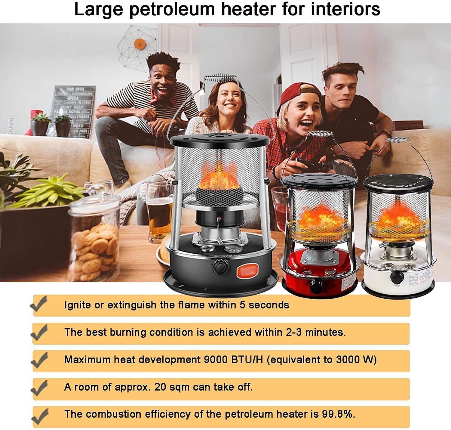 Kerosene Stove Heater, Portable Kerosene Stove Heater, Stainless Steel Handheld Outdoor Kerosene Burner for Camping BBQ Fishing, 4.5L Fuel Tank, Black (Color : Black, Size : 33x33x46cm) - Image 5