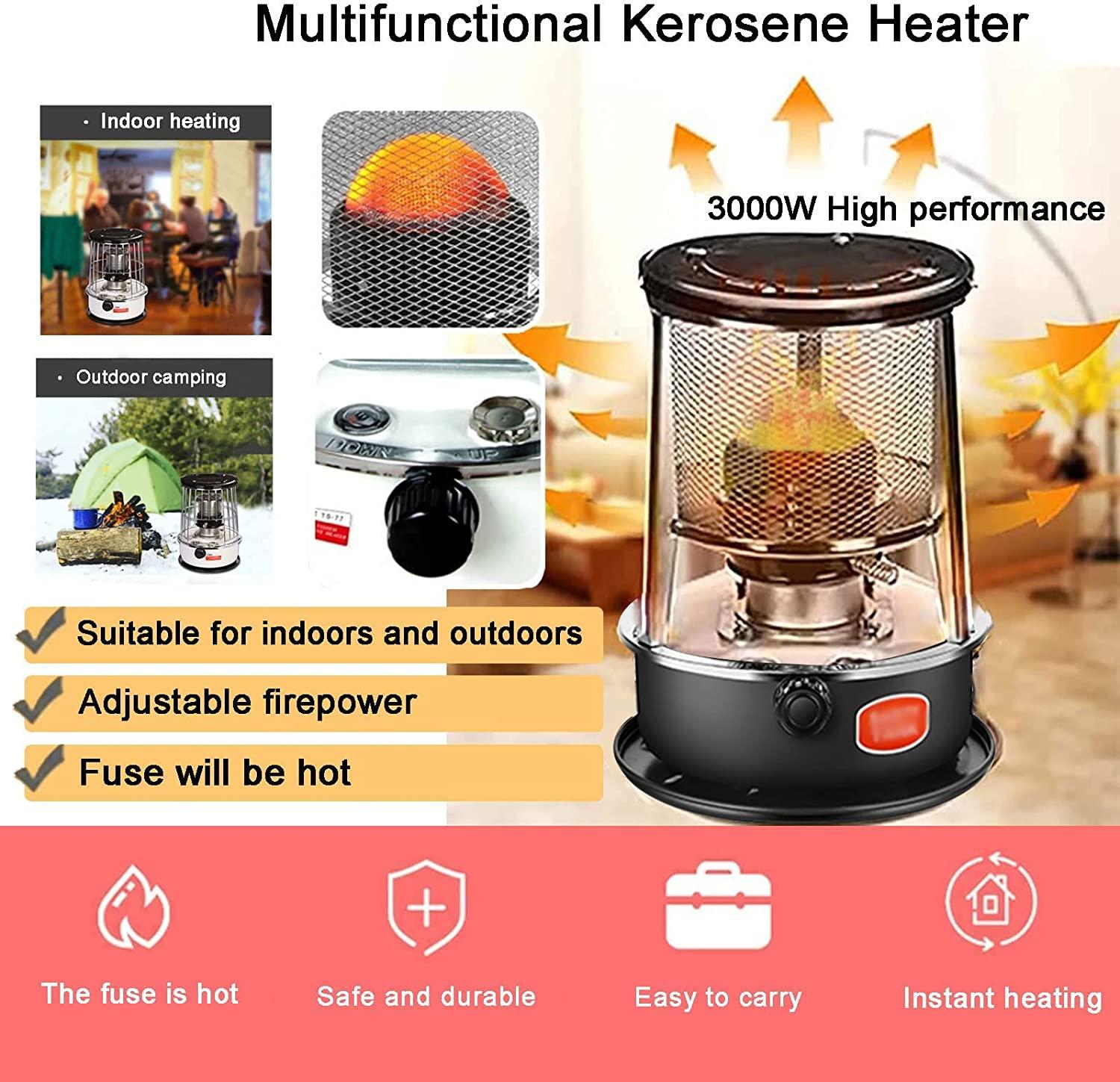 Kerosene Stove Heater, Portable Kerosene Stove Heater, Stainless Steel Handheld Outdoor Kerosene Burner for Camping BBQ Fishing, 4.5L Fuel Tank, Black (Color : Black, Size : 33x33x46cm) - Image 6