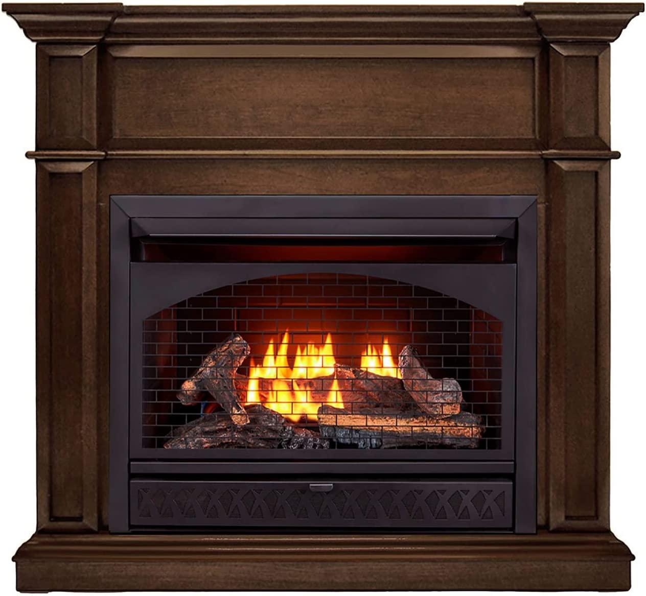 ProCom Dual Fuel Vent  Gas Fireplace System - 26,000 BTU, Temperature Control, Gingerbread Finish - Model# FBNSD28T-3G