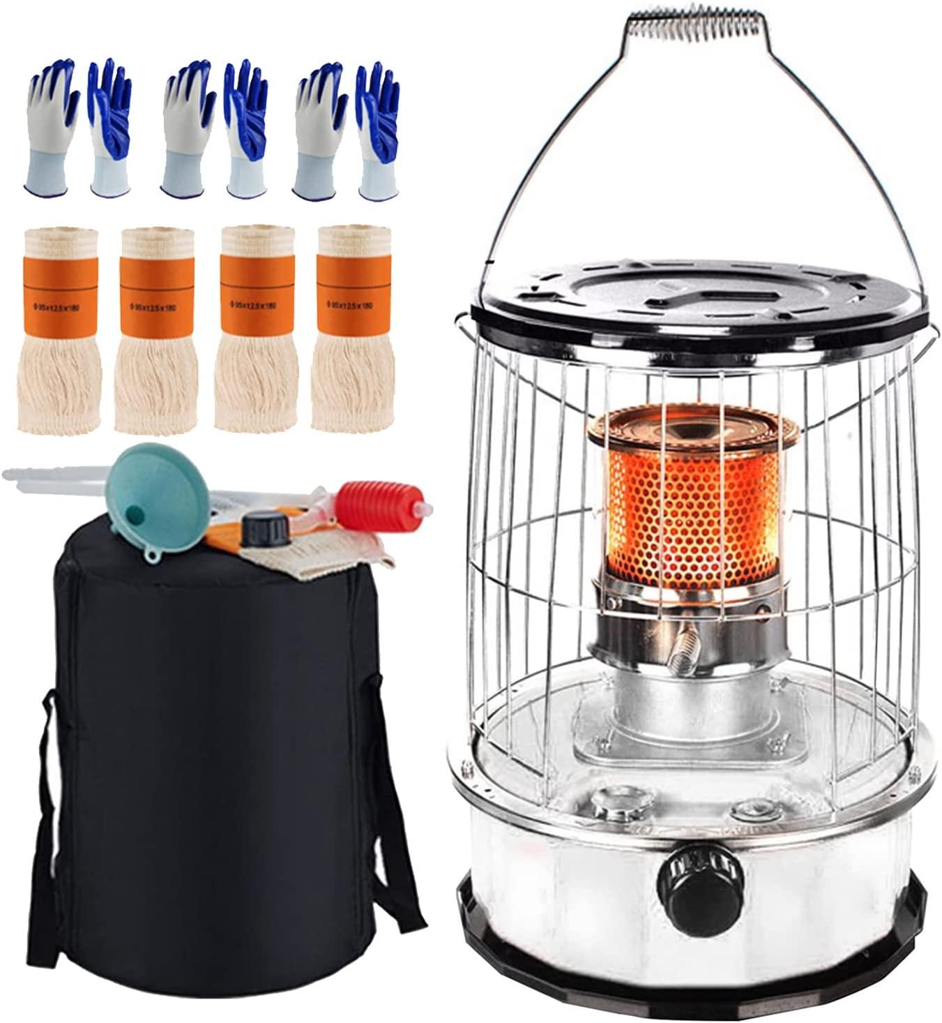 Portable Kerosene Heater, 6L Large Capacity Kerosene Stove Heaters, Energy-Saving Camping Oil Heaters with 4 Wicks, for Indoor Outdoor, Patio,Black