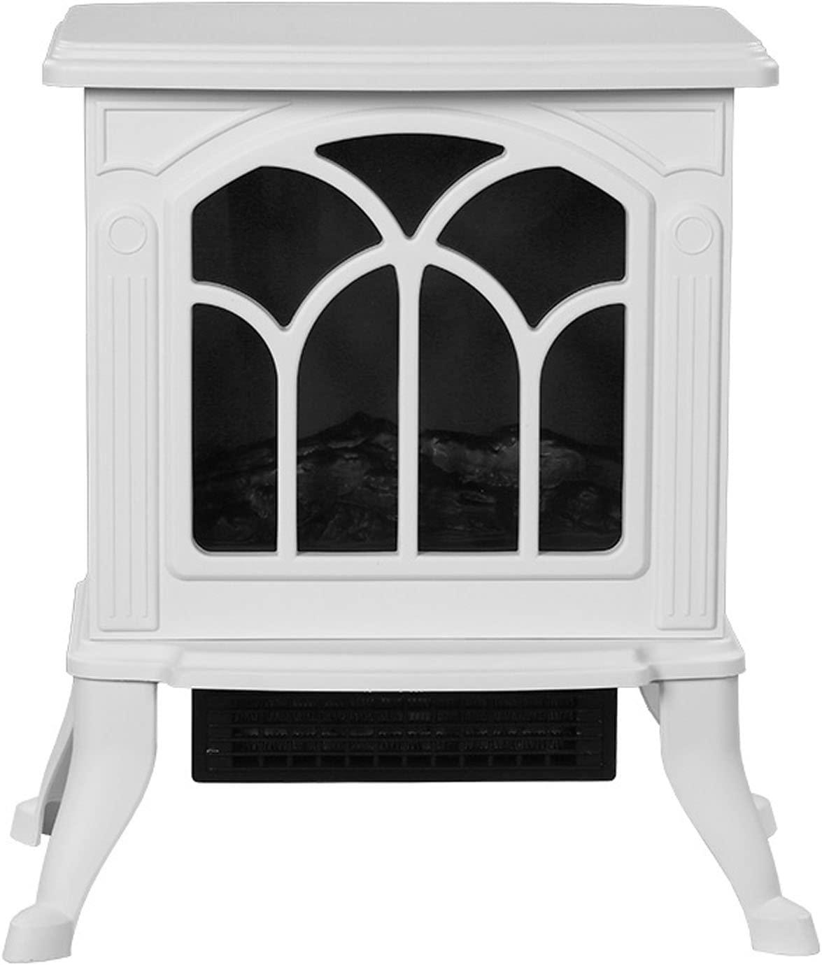 WANRI Mini Fan Heater Space Heater Simulated Flame Overheating Protection Energy Saving Quiet Two Levels Adjustable Black/White for Office, Living Room, Bedroom