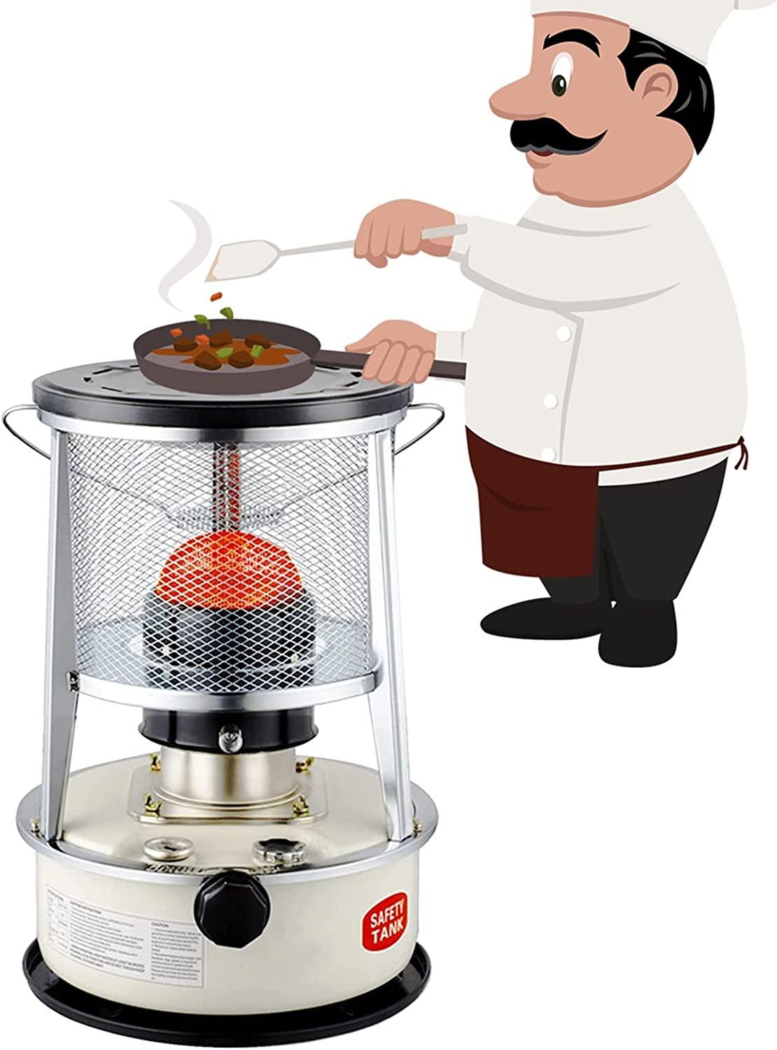 Portable Kerosene Heaters Non Electric Kerosene Stove Burner, 4.6L/6L Adjustable Flame Efficient Convection Kerosene Heater Stove for Indoor Outdoor Heating Cooking (Size : 6L-6 Dochte-2 Handschuhe)