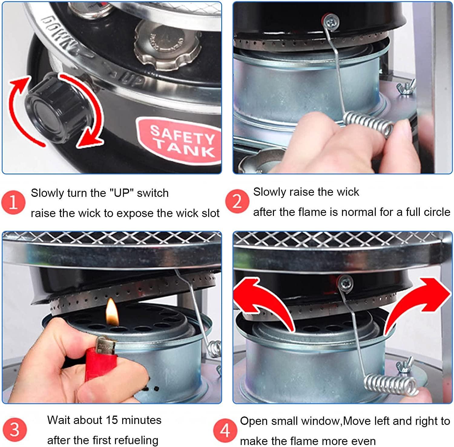 Aigoss Kerosene Heaters for Indoor Use 9000 Btu/h Indoor Kerosene Heater, 2600W Portable Efficient Camping Heater Stove, Emergency Heater No Electricity Heaters for Patio Camping Ice Fishing Survival - Image 6