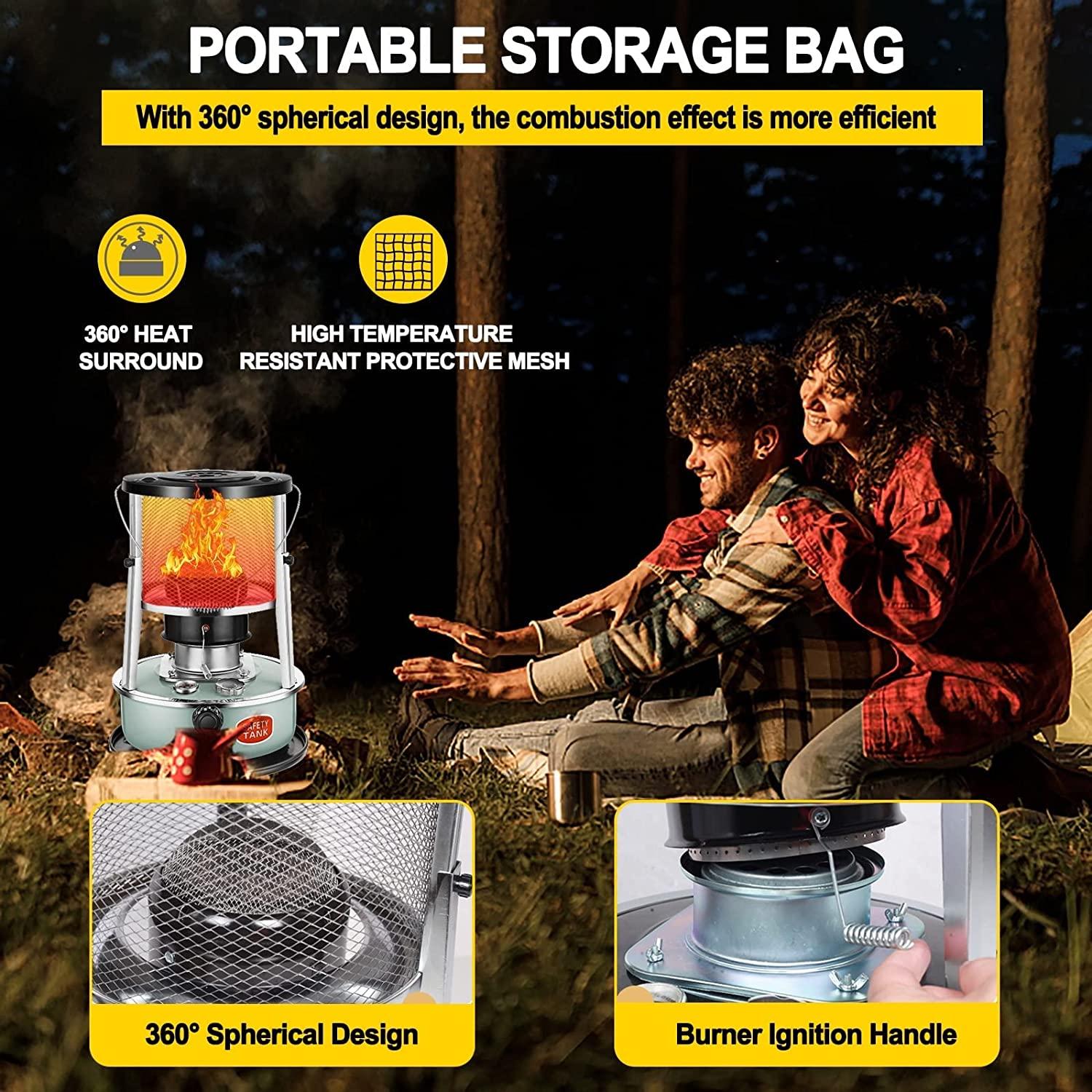 Kerosene Stove Heater, Height Adjustable Oil Heater Portable Stainless Steel Space Heater Burner Camping Oil Paraffin Heaters for Home Indoor Outdoor Camping Deck, 4.5L - Image 5