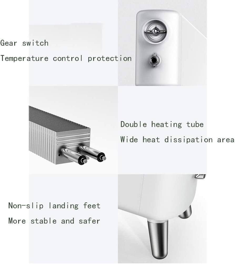 NICEYY Heater Household Electric Heater 2000W Multiple Security Protection Double Tube Heating Application Area 15-20㎡ Large Area (White) - Image 3