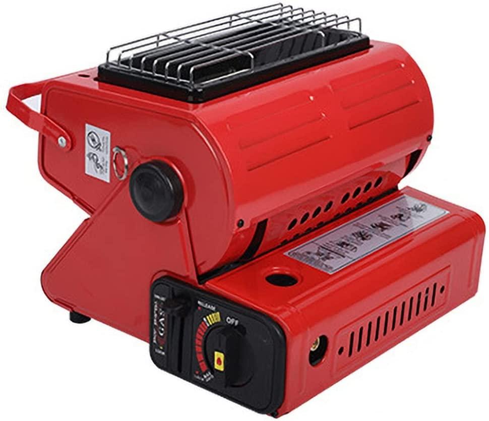 WJWA 2 in 1 Portable Gas Heaters, Outdoor Heater Camping Fishing Tent Car Mounted Space Warmer 1.3KW Air Warmer, Infrared Heaters (Color : Black)