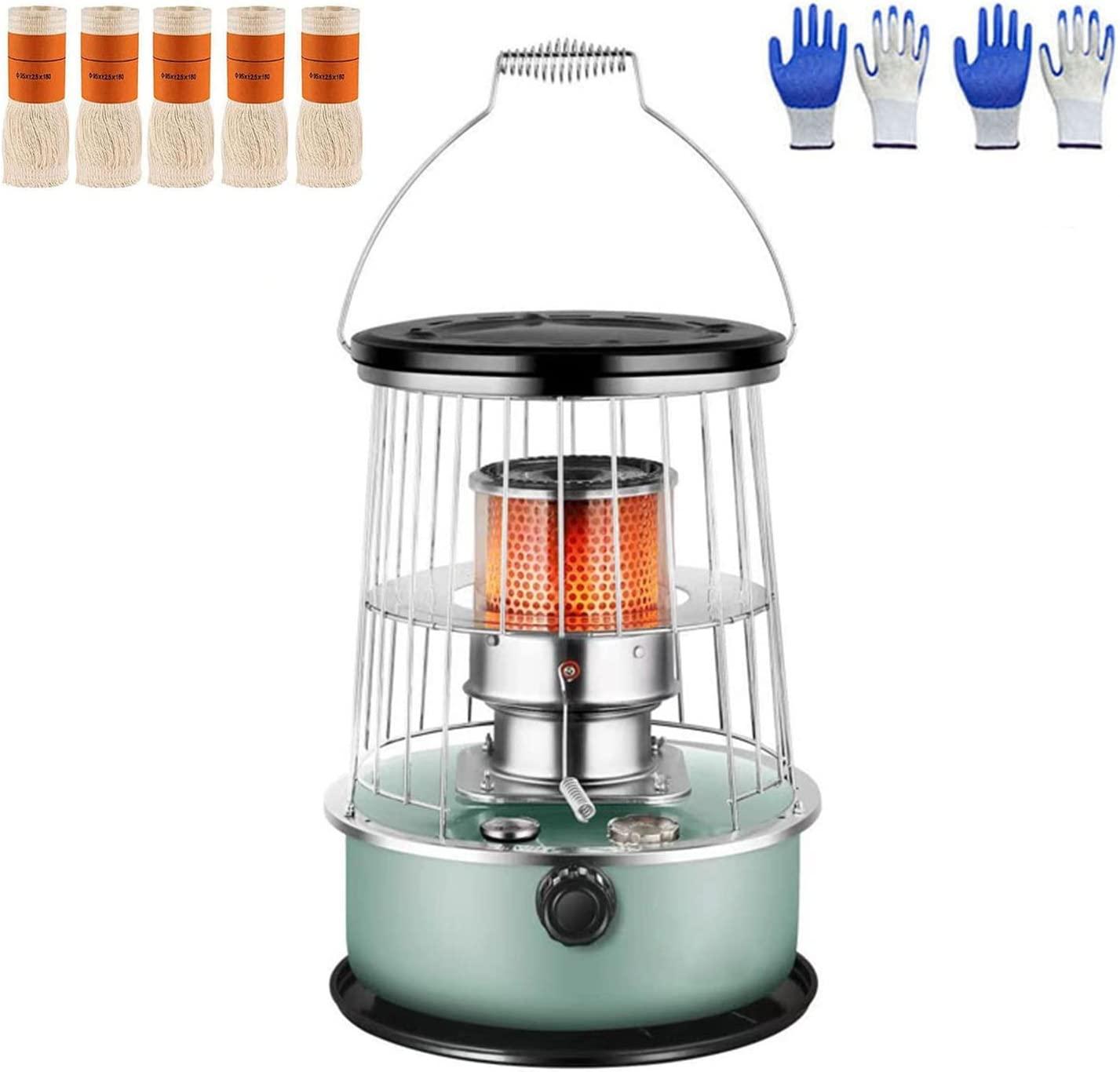 Portable Kerosene Heater for Indoor Use Kerosene Stove Heater, 6L Kerosene Space Heaters, Adjustable Height with 5 Wick for Outdoor Patio Deck Non Electric Heater A