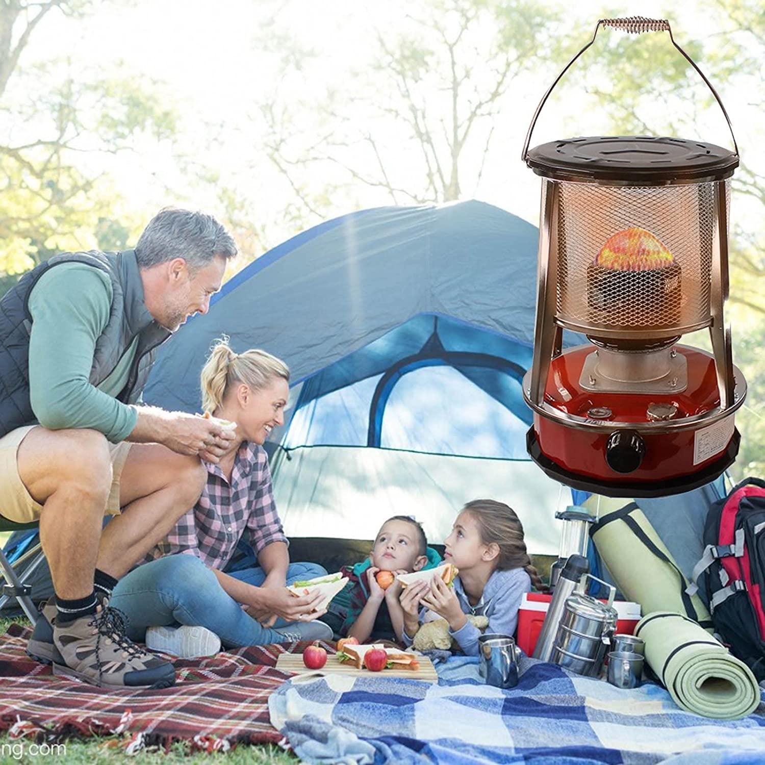 Camping Heater Stove Replacement Wick, Portable Kerosene Stove Without Electricity for Indoor Outdoor, Tent Heaters with Fall Protection Flexible Durable (Size : 4.6L/Red)