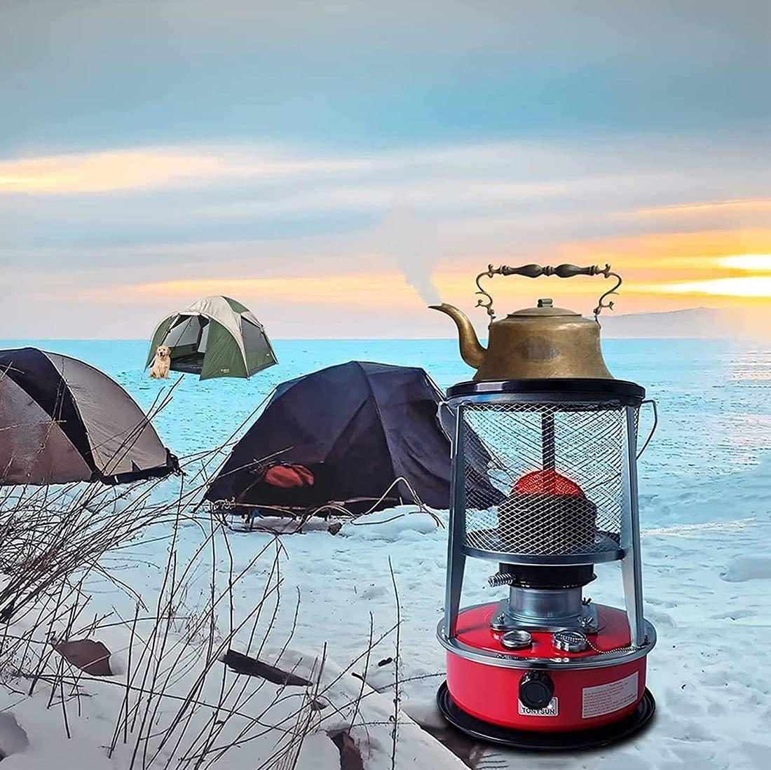 Lnder 2-in-1 Efficient Kerosene Heater 360° Heating Tent Heaters,Home Kerosene Stove 4.6L/red 6L/White Patio Emergency Oil Heater 6 Replacement Wicks Without Electricity (Size : 6L/White) - Image 4