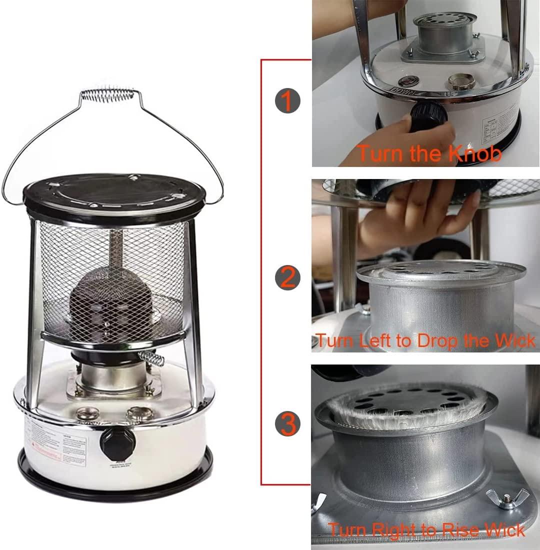 Tent Petroleum Heater Stove Without Electricity Heater for Indoor (4.6L/Red 6L/White) Emergency Stove for Petroleum Heater,Indoor Petroleum Stove with 6 Spare Wicks and 2 Gloves (Size : 4.6L/Red) - Image 3