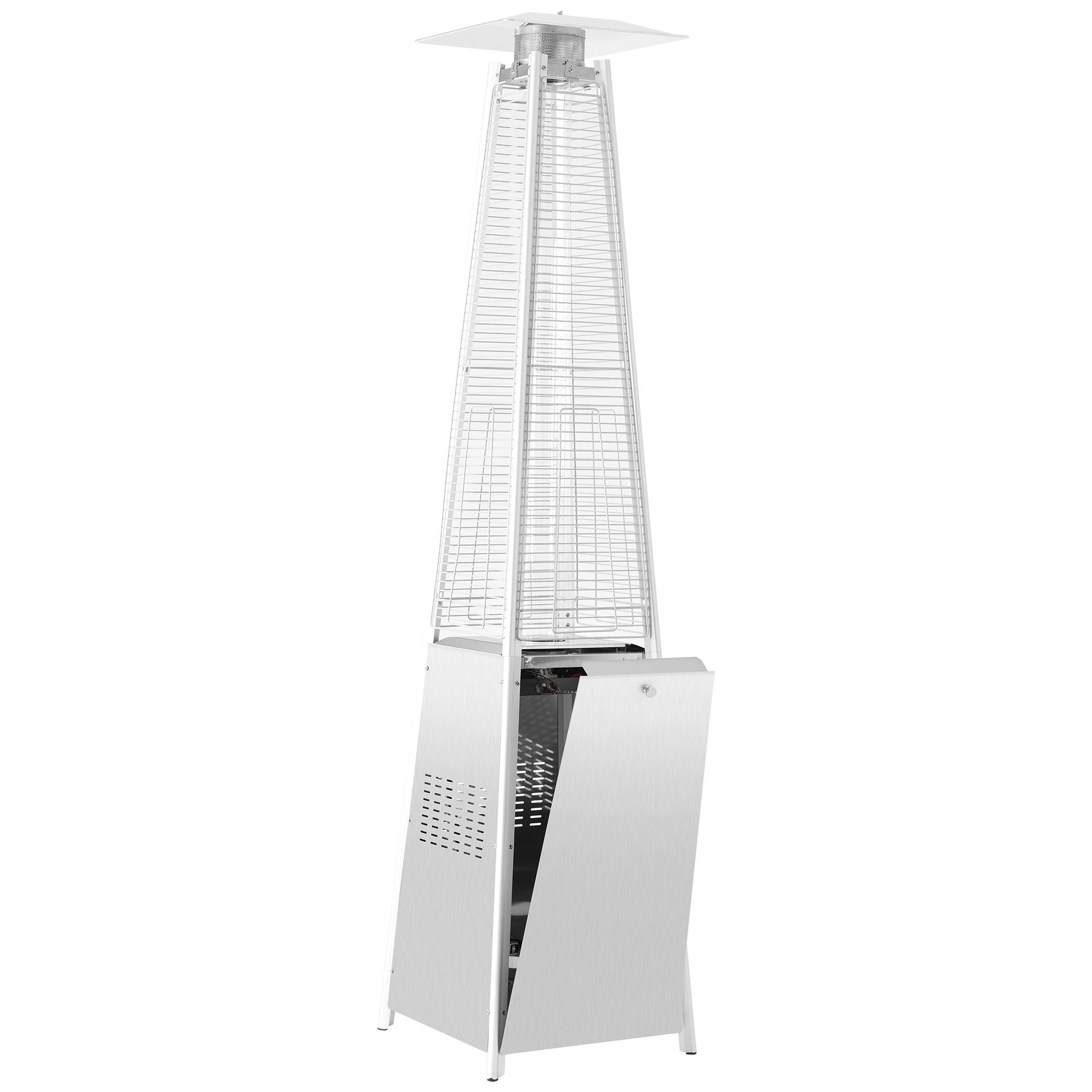 42000 BTU Stainless Steel Material Pyramid Glass Tube Flame Outdoor Heater with Long Strips of Flame with Aluminum Top Reflector Shield Heating Up to 115 Square feet - Image 6