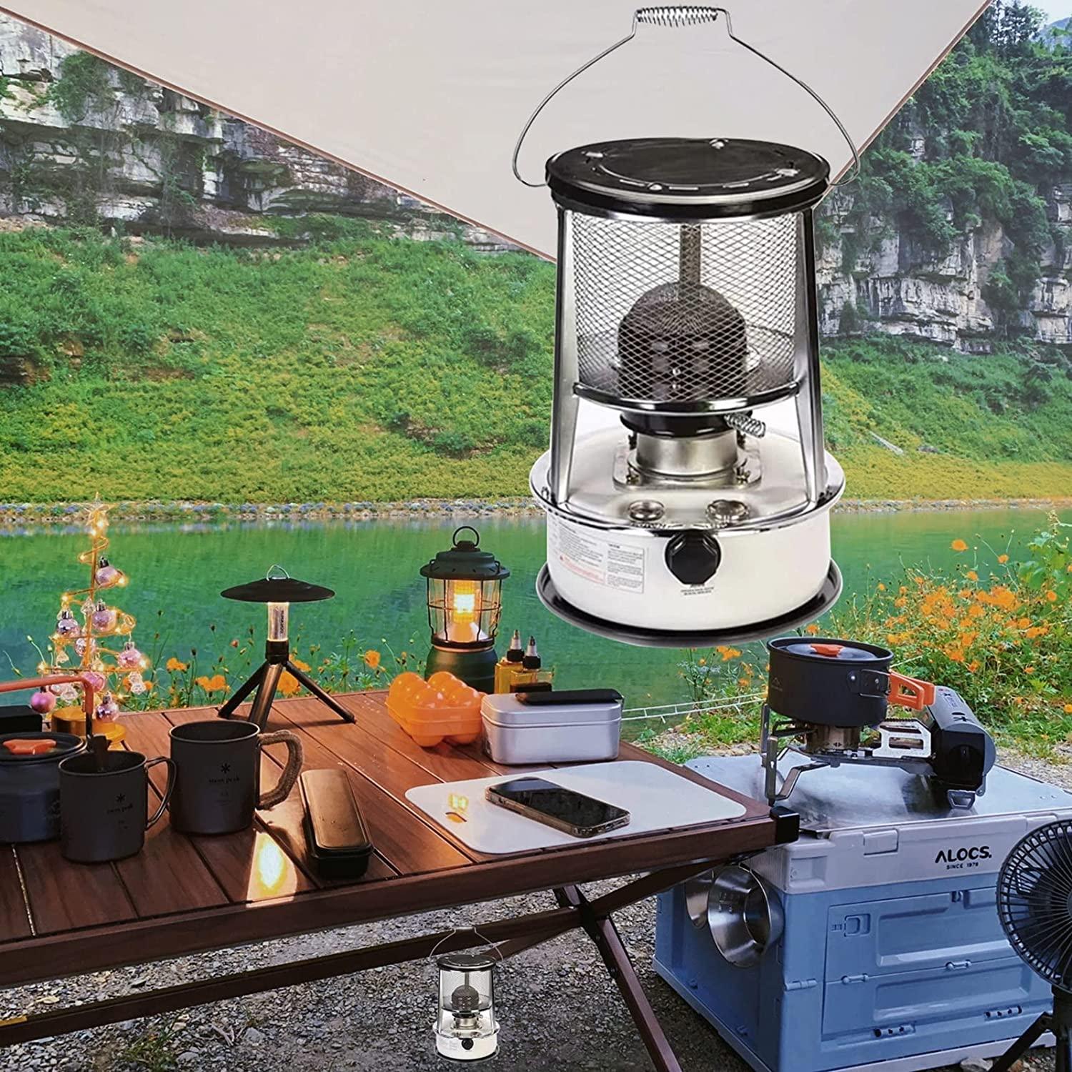 Kerosene Heater Stove 9000 BTU/H Camping Heaters White Kerosene Stove Efficient Non Electric Heater 6L Large Capacity for Ice Fishing Hiking Hunting Survival Emergency Power Outage