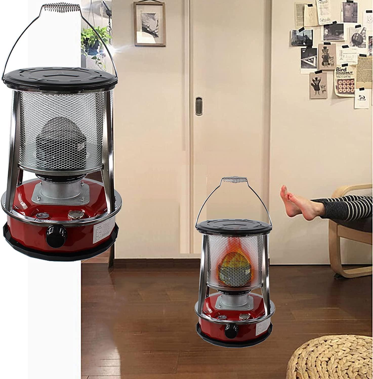 Tent Petroleum Heater Stove Without Electricity Heater for Indoor (4.6L/Red 6L/White) Emergency Stove for Petroleum Heater,Indoor Petroleum Stove with 6 Spare Wicks and 2 Gloves (Size : 4.6L/Red)