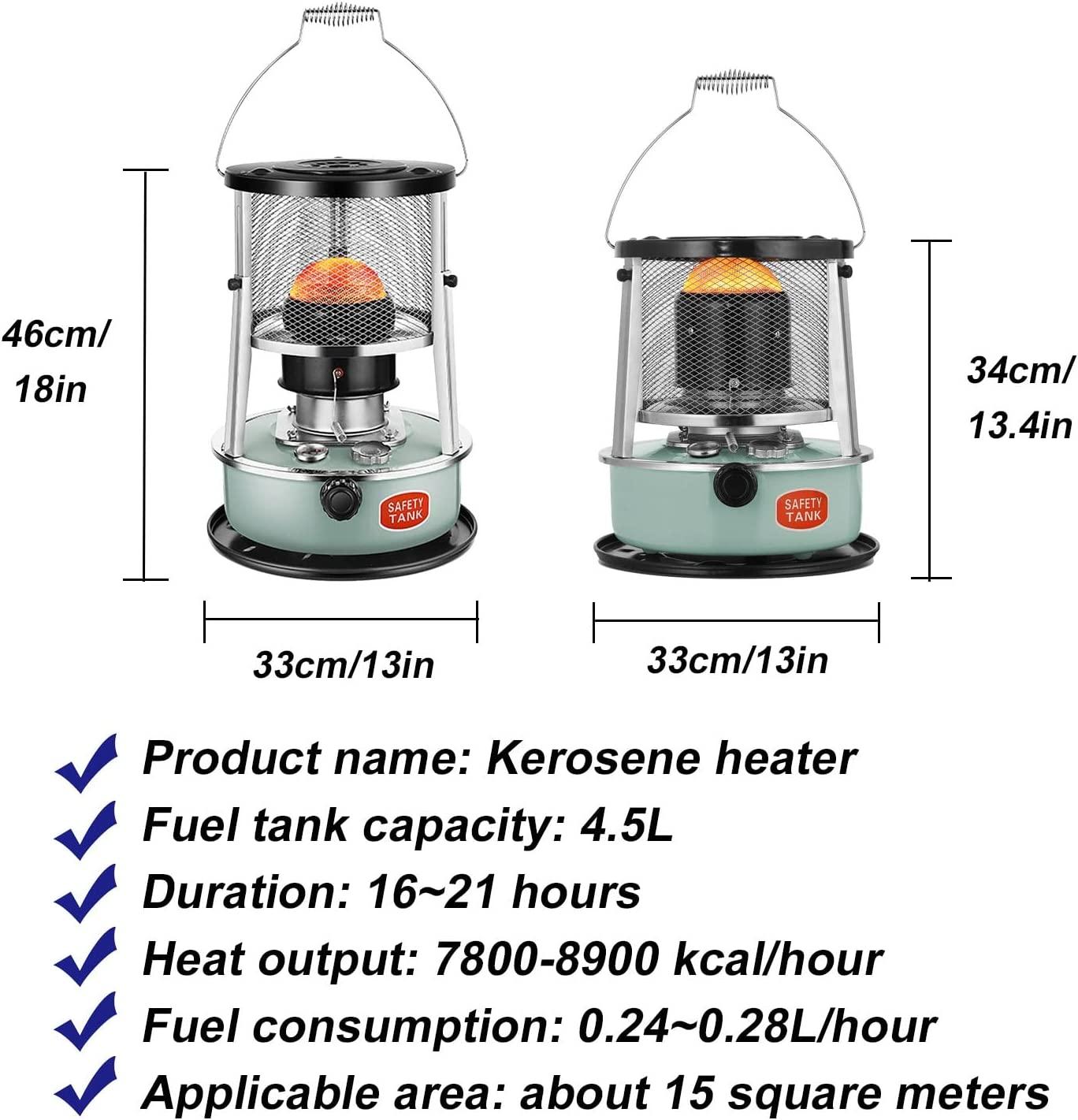 Energy-saving and Environmentally Friendly Non Electric Heaters for Indoor Use, Adjustable Height Kerosene Stove Burner, 4.5L Efficient Portable Kerosene Heater, for Boats Yachts Camping Hiking - Image 3