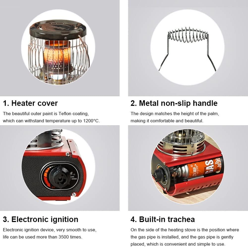 JOJAN Portable Outdoor Butane Heater Camping Gas Stove, Camp Tent Heater, with Convenient Handle, for Ice Fishing Hiking Hunting Backpacking - Image 6