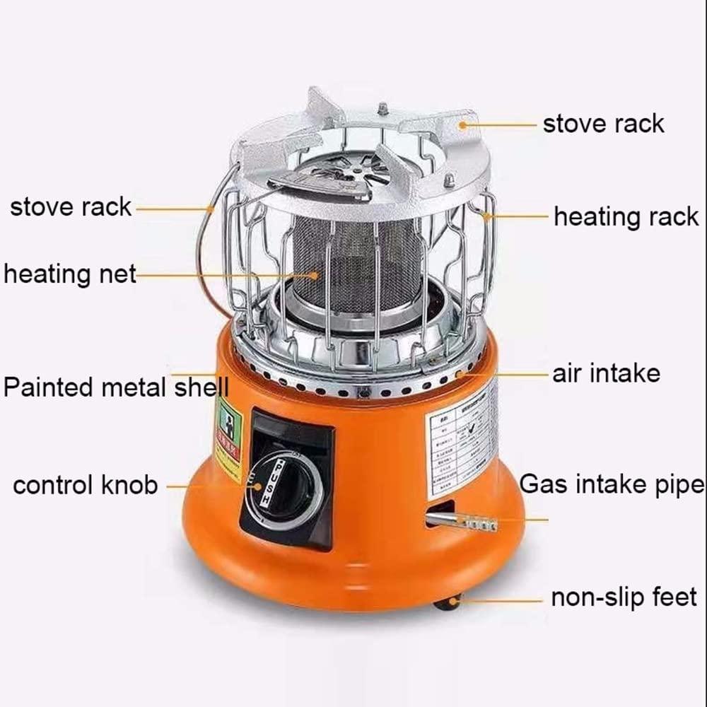 JOJAN 2 in 1 Portable Tent Heater, Butane/Propane Heater with Hose, Outdoor Camping Gas Stove, Compact Camp Space Heater, with Convenient Handle (Color : Black liquefied Gas, Size : Gas Stove) - Image 3