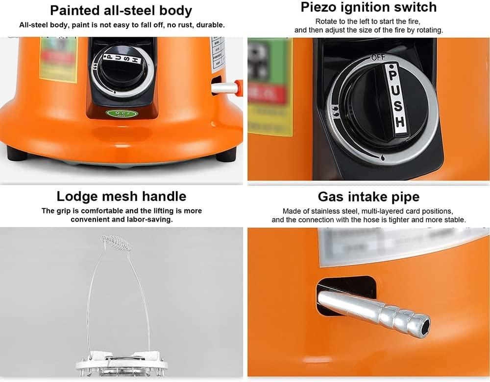 JOJAN 2 in 1 Portable Tent Heater, Butane/Propane Heater with Hose, Outdoor Camping Gas Stove, Compact Camp Space Heater, with Convenient Handle (Color : Black liquefied Gas, Size : Gas Stove) - Image 4