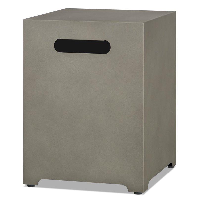 Bowery Hill Modern Steel Propane Tank Cover in Mist Gray