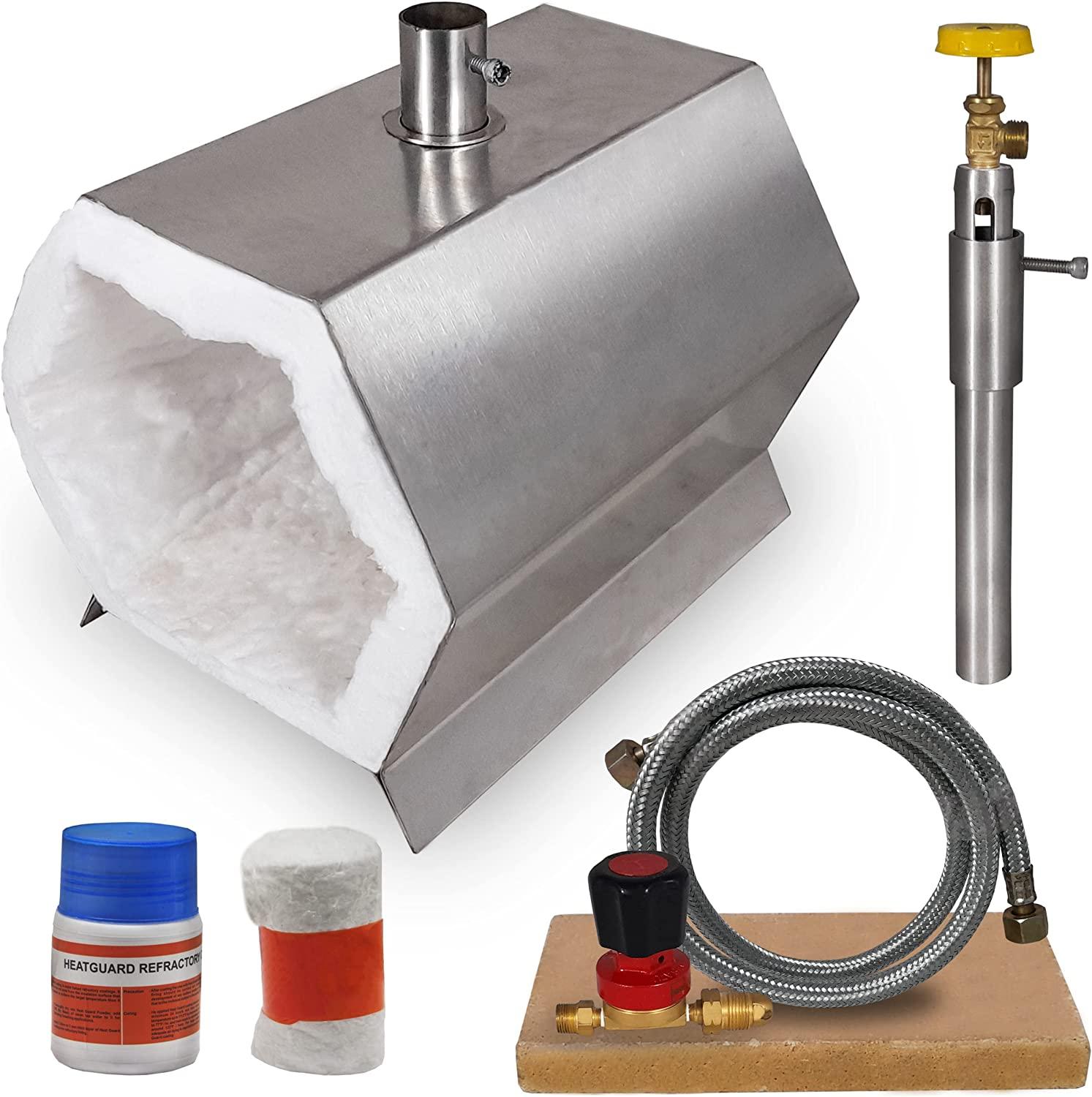 YAAN Portable Propane Blacksmith Forge Single Burner, Blacksmithing Forge Kit for Knife Making Professionals Artists Hobbyists Farrier Forging Blacksmith Tools Equipment - Hexagonal Shape Forge