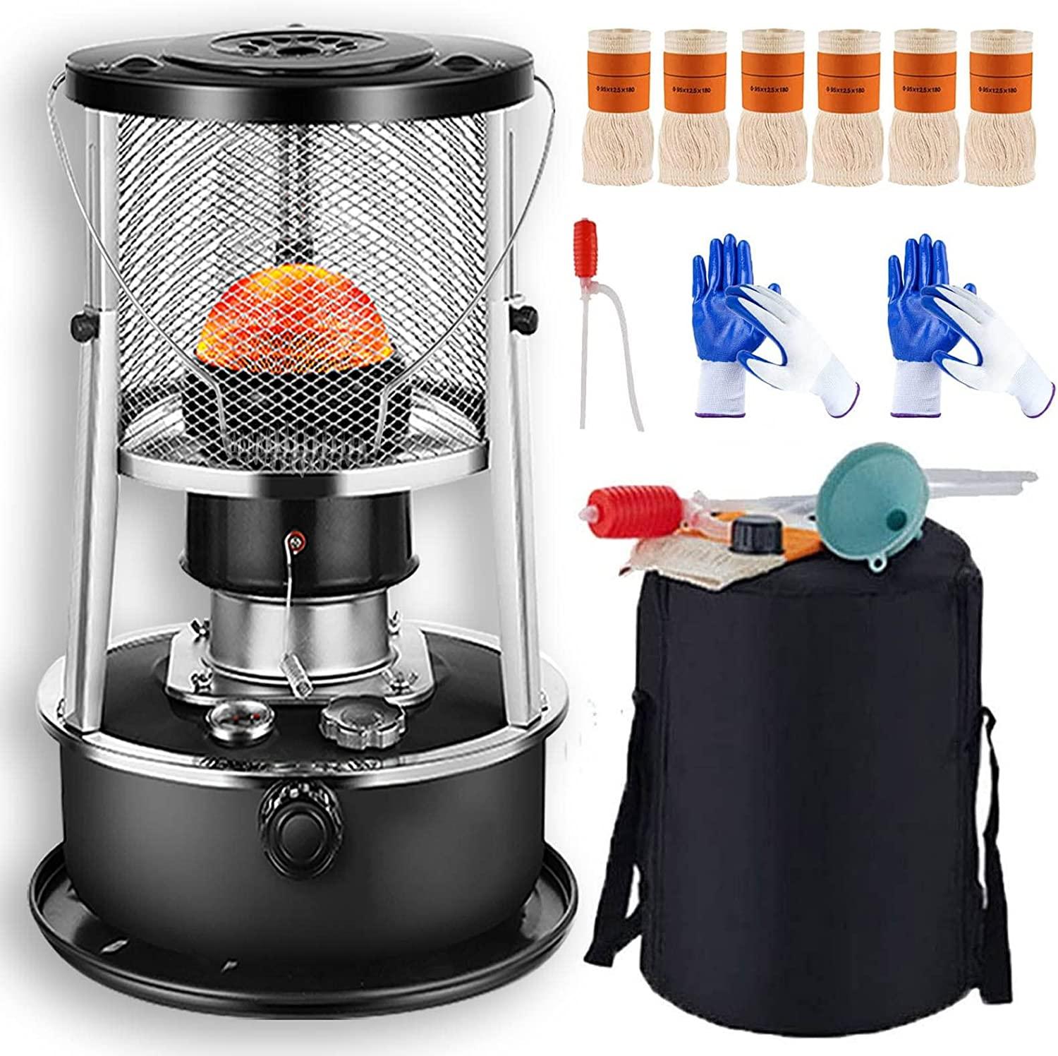 Portable Non Electric Heaters For Indoor Use, Lightweight Kerosene Heaters For Indoor Use With Stove Bag, Liftable/Stainless Steel Kerosene Stove Space Heater, Safe Fall Protection - 4.5L