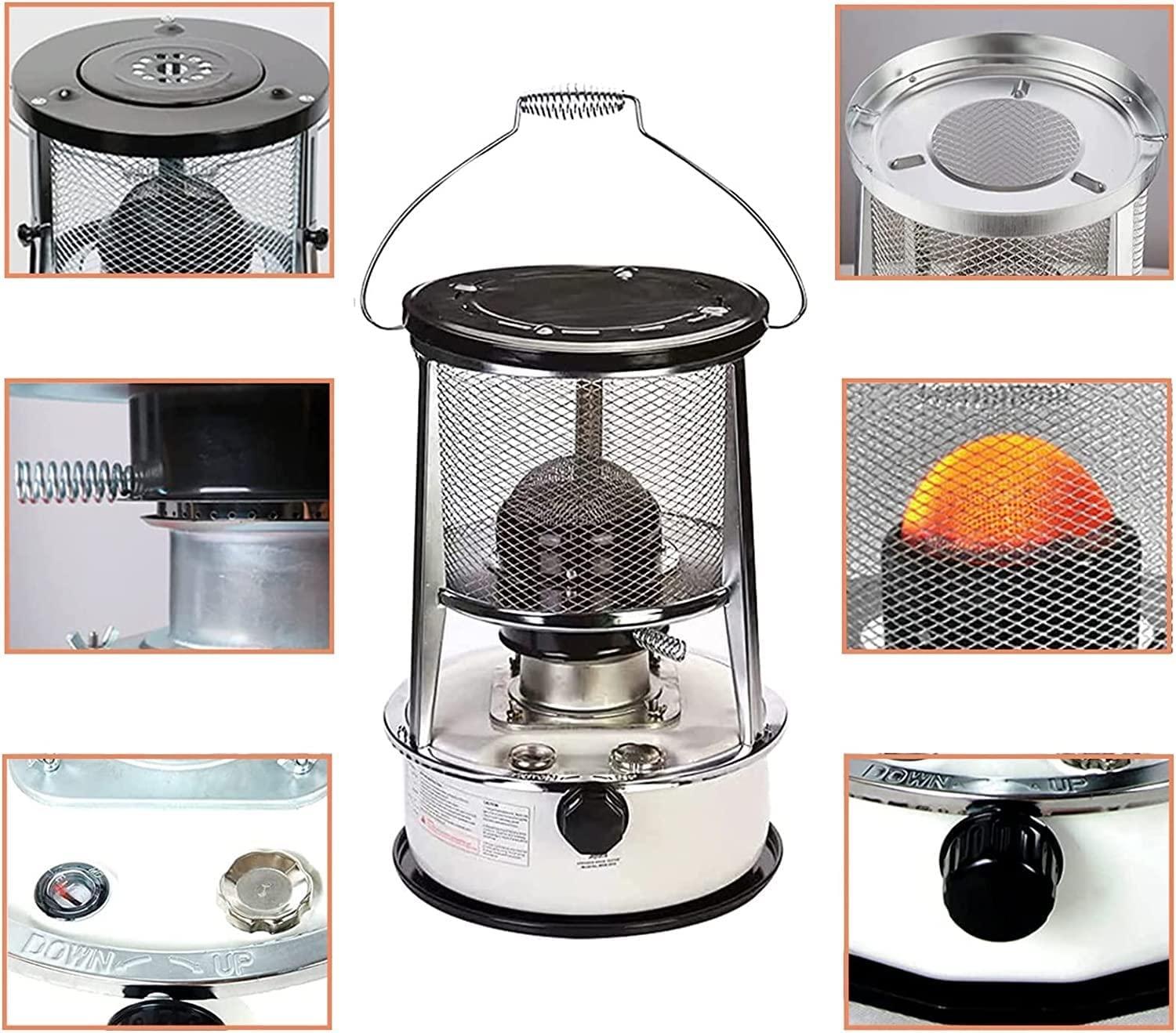 Kerosene Heater Stove for Outdoor Camping Efficient Kerosene Heater 4.6L/6L Mobile Emergency Stove with Adjustable Wick for Ice Fishing Picnic Warm Up Food, Red, White (Color : White (6L 6 Wicks)) - Image 5