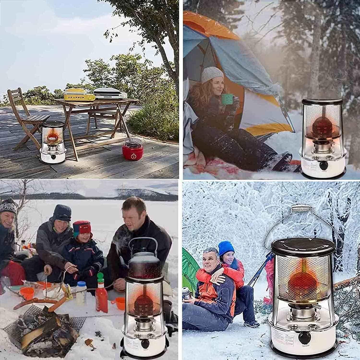Kerosene Heater Stove for Outdoor Camping Efficient Kerosene Heater 4.6L/6L Mobile Emergency Stove with Adjustable Wick for Ice Fishing Picnic Warm Up Food, Red, White (Color : White (6L 6 Wicks)) - Image 7