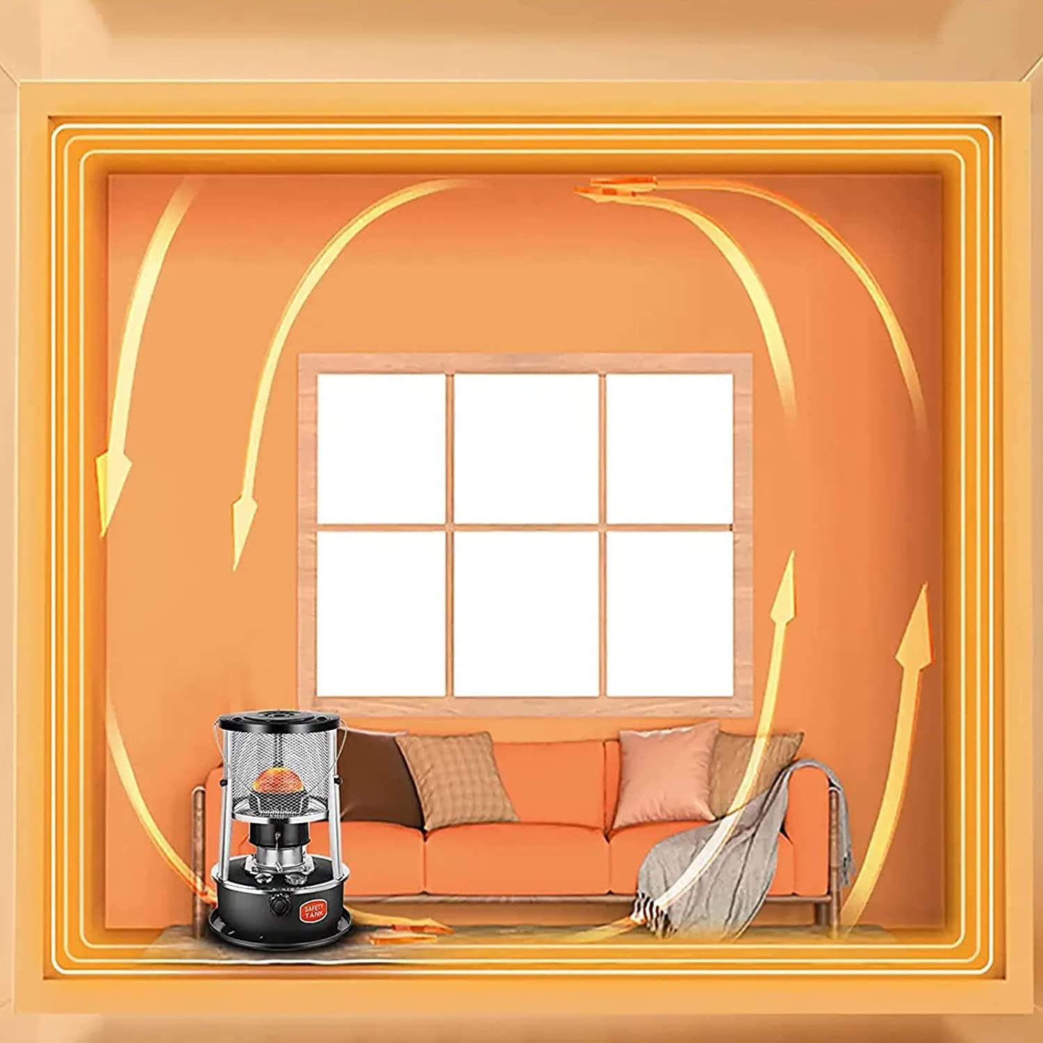 Indoor Kerosene Stove Heater, Kerosene Heater, Indoor Mobile Heating Without Electricity, Portable Kerosene Heater, High Efficiency Kerosene Heater, Indoor Anti-Fall, with 2 Cores, 4.6L - Image 5