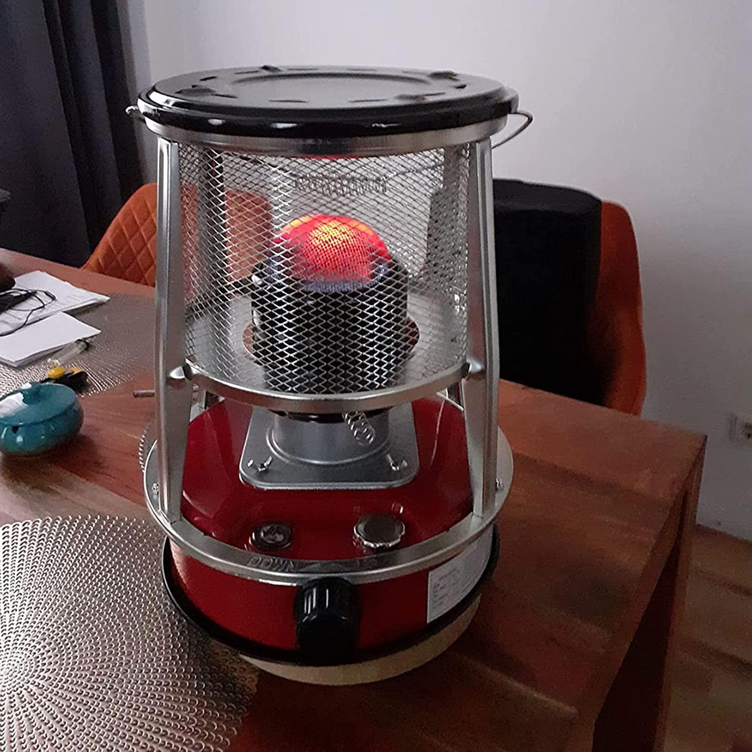 Lnder Without Electricity Heating Kerosene Stove Camping Heater for Outdoor Mobile Kerosene Heater Efficient 360° Radiant Heater for Ice Fishing Hiking Hunting (Size : 4.6L/Red)