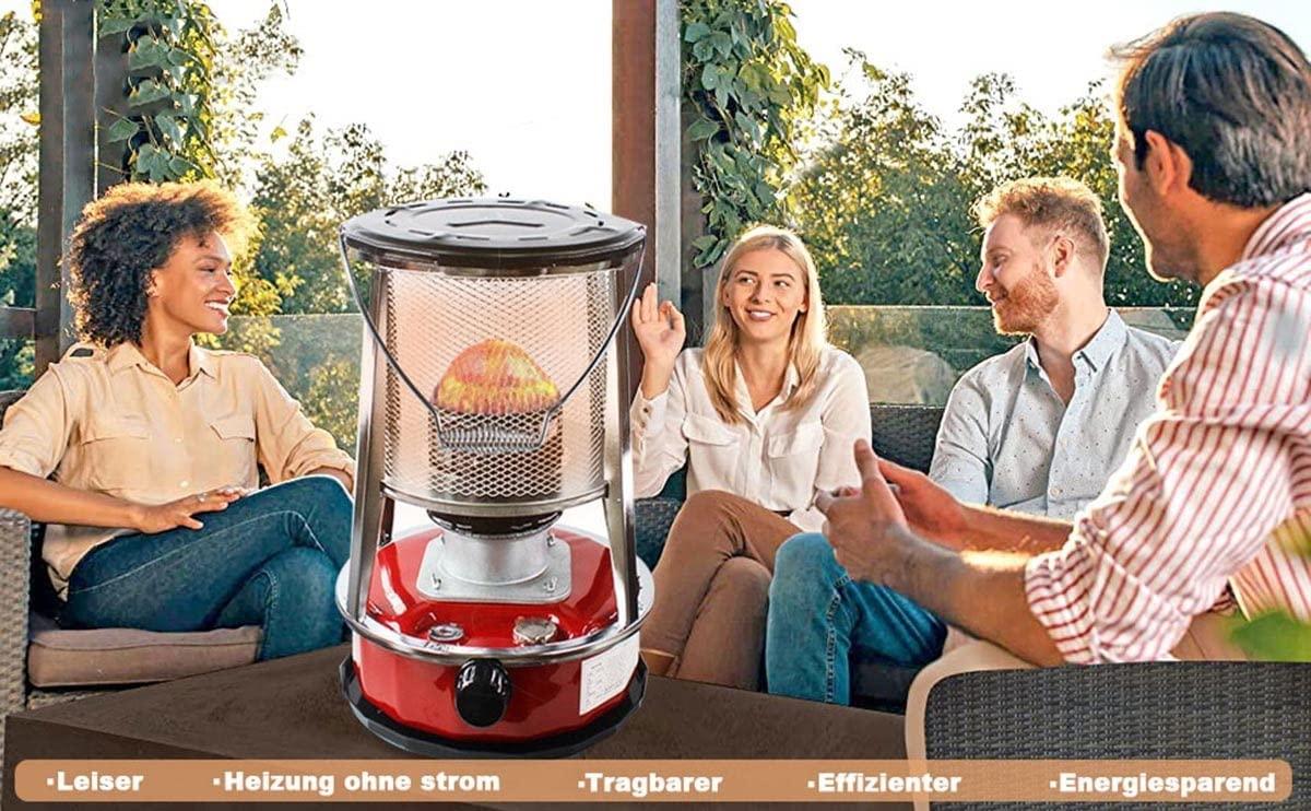Mobile Kerosene Stove Camping Tent Emergency Heater with 6 Wicks 360°Surround Heating Burner for Outdoor Hiking Picnic Ice Fishing Christmas Party (Color : Red (4.6L 6 Wicks)) - Image 3