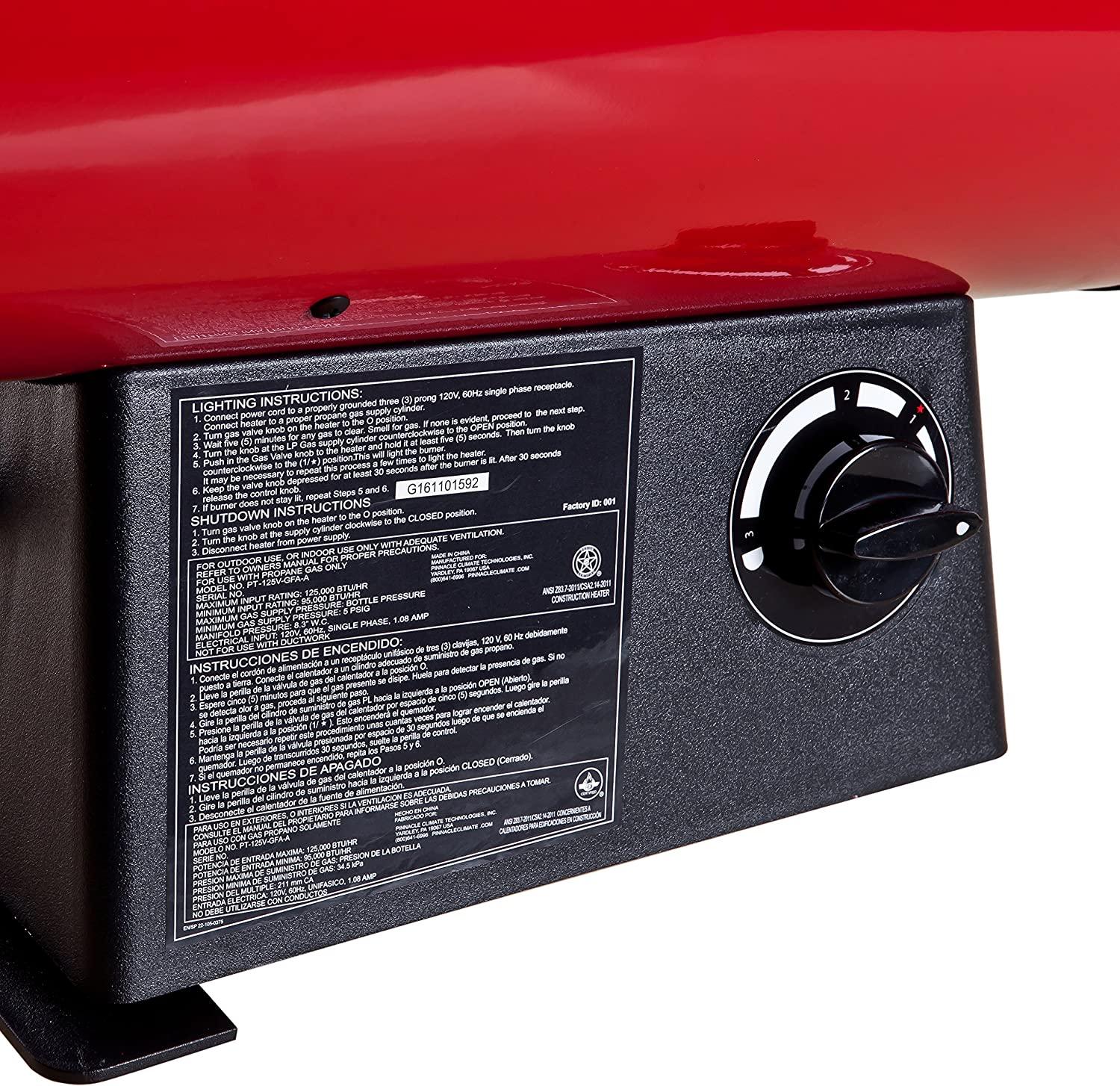 Pro-Temp Propane Heater, Red/Black - Image 3