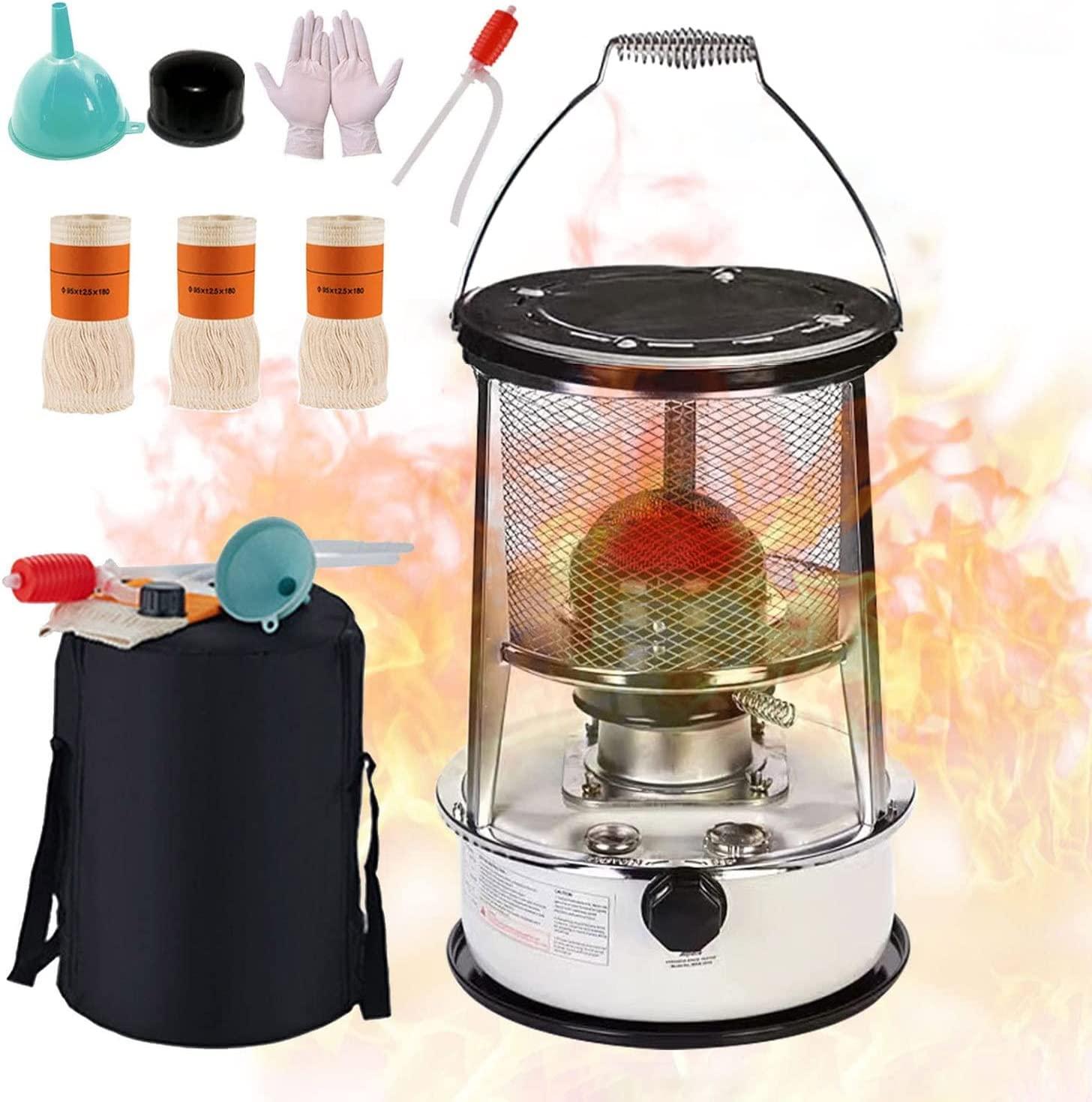 XXLL Kerosene Heaters for Indoor Use, Kerosene Stove Heater, Non Electric Heaters with 3 Wicks, Complete Accessories, Light and Convenient, Suitable for Indoor and Outdoor, Camping and Fishing
