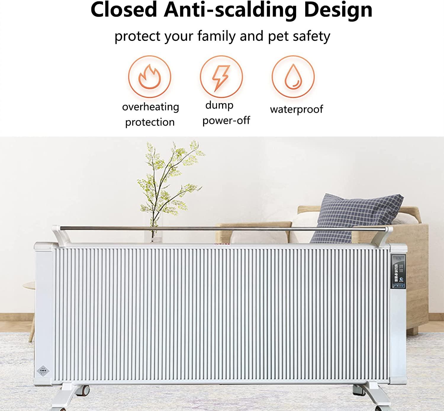 Electric Heater, Infrared Convection Heater with Thermostat, Silent Home Office Energy Efficient Fast Heating Radiator with Safety Overheat Protection, -Standing or Wall-Mounted,800W - Image 5