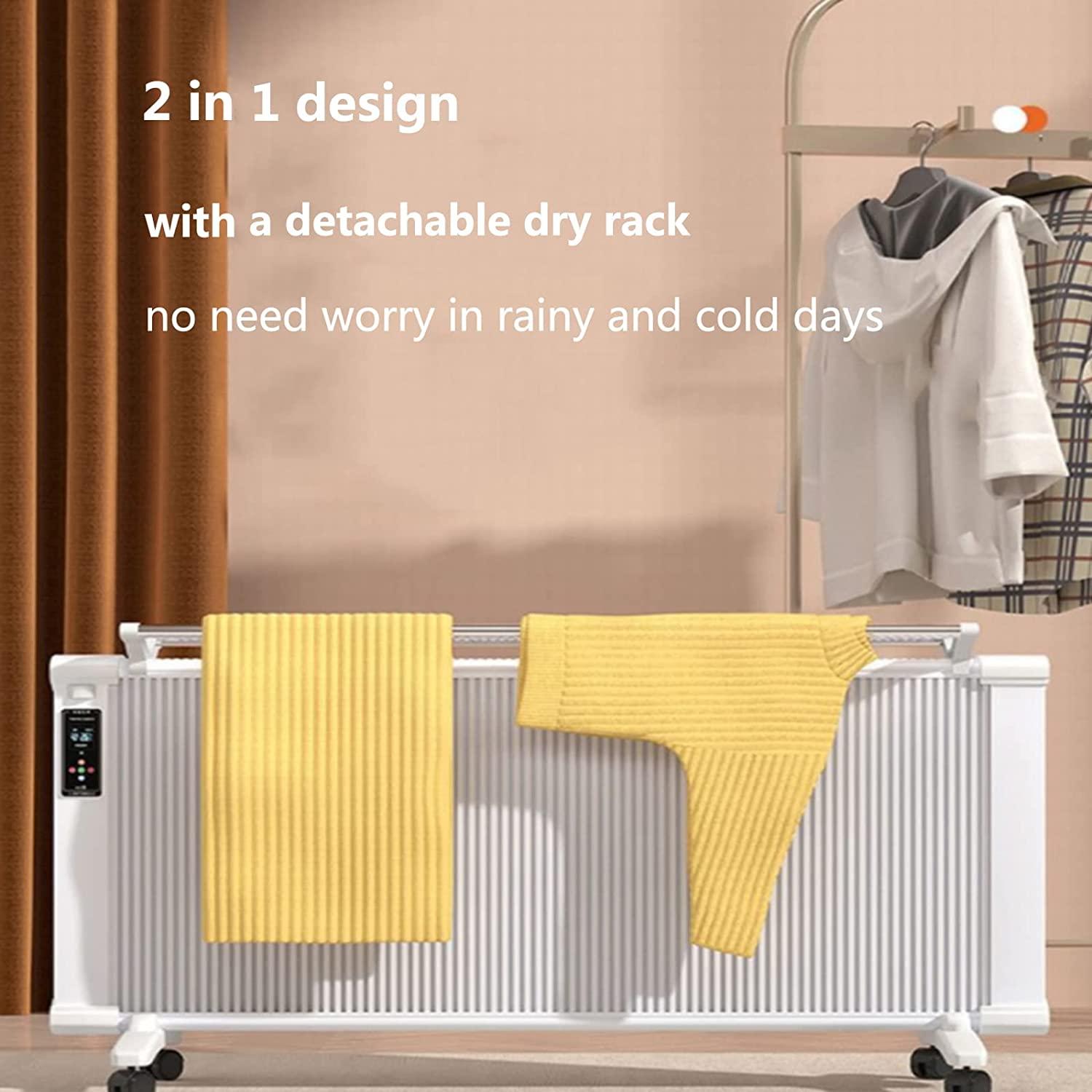 Electric Heater, Infrared Convection Heater with Thermostat, Silent Home Office Energy Efficient Fast Heating Radiator with Safety Overheat Protection, -Standing or Wall-Mounted,800W - Image 7