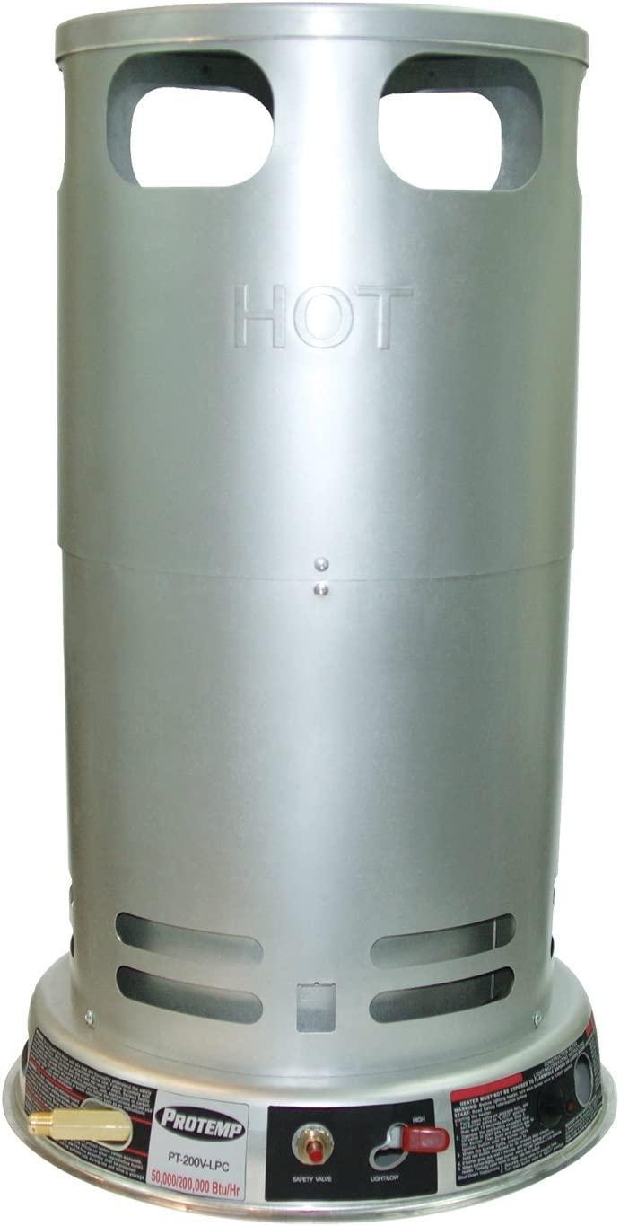 Pro-Temp PT-200V-LPC 200,000 BTU Variable Propane Convection Heater, Silver