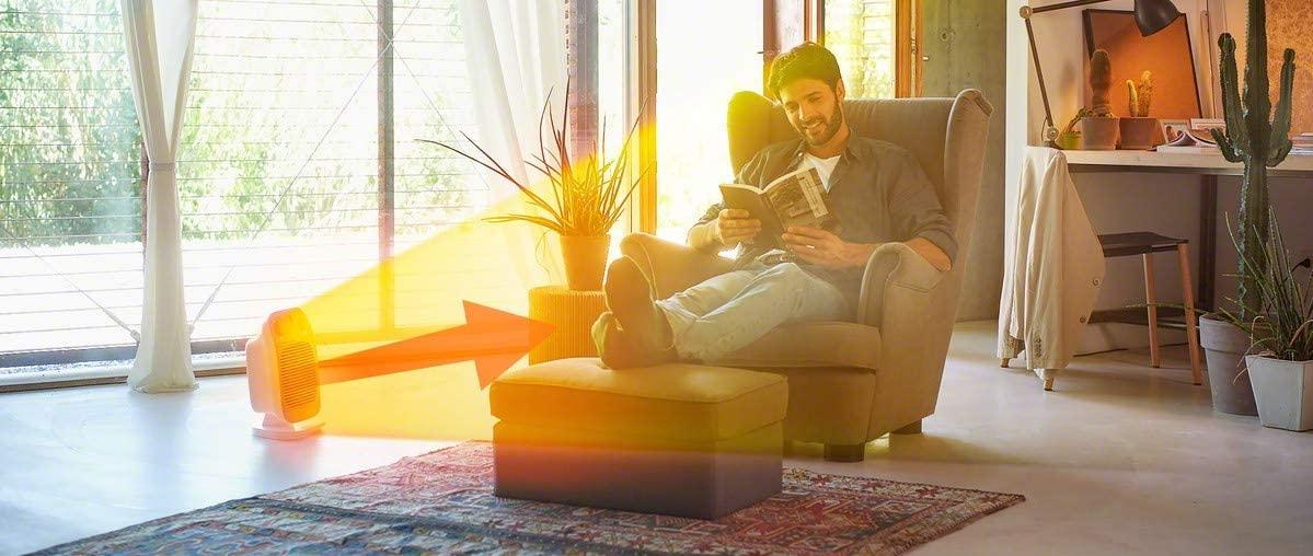 De'Longhi Ceramic Tower Heater, Quiet 1500W, Digital Adjustable Thermostat, 3 Heat Settings, Timer, Remote Control, ECO Energy Saving Mode, Safety Features, 24", Dark Gray, TCH7915ER - Image 5