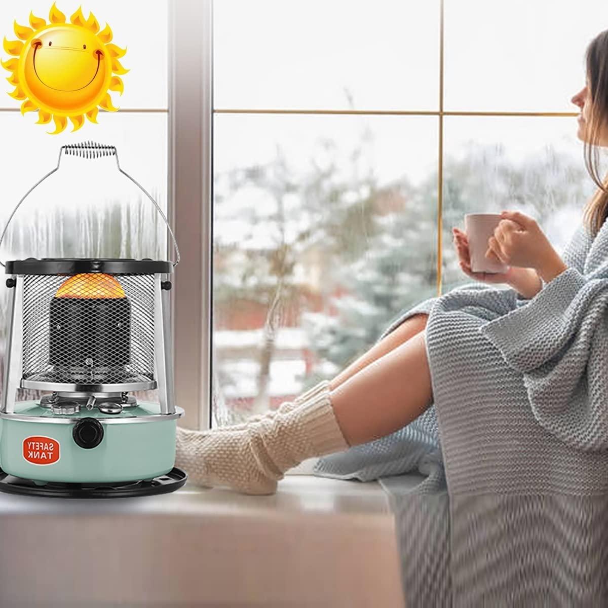 BOBONI Lightweight and Portable Kerosene Heaters, Non Electric Heater, Kerosene Space Heaters,Indoor/Outdoor Emergency Heater,Adjustable Height Kerosene Stove,12.99x18.11in - Image 3