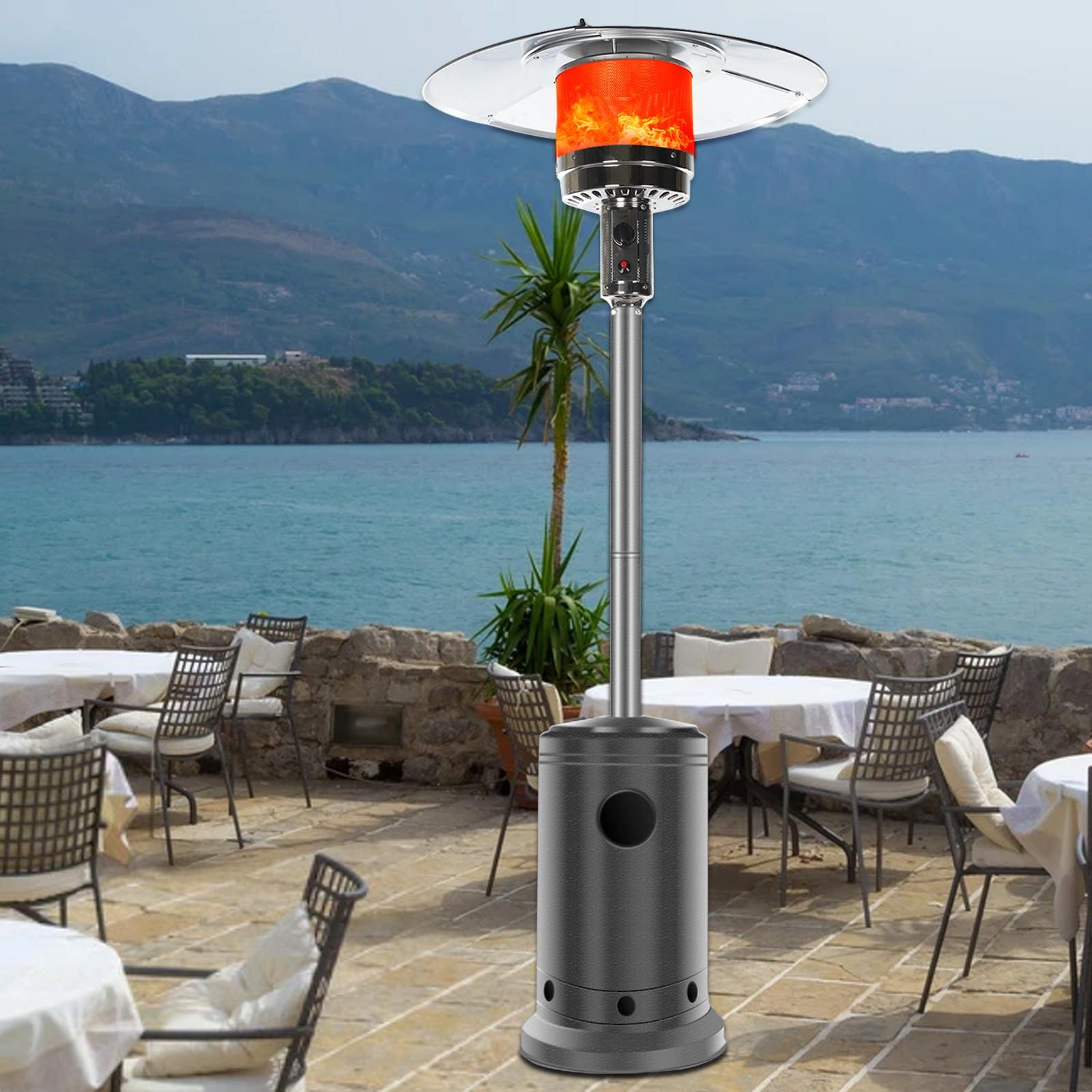 DJKDJL Outdoor Patio Heater With Wheels,Propane 46,000 BTU Premium Outdoor Patio Heater, Gray, 77*46*46cm