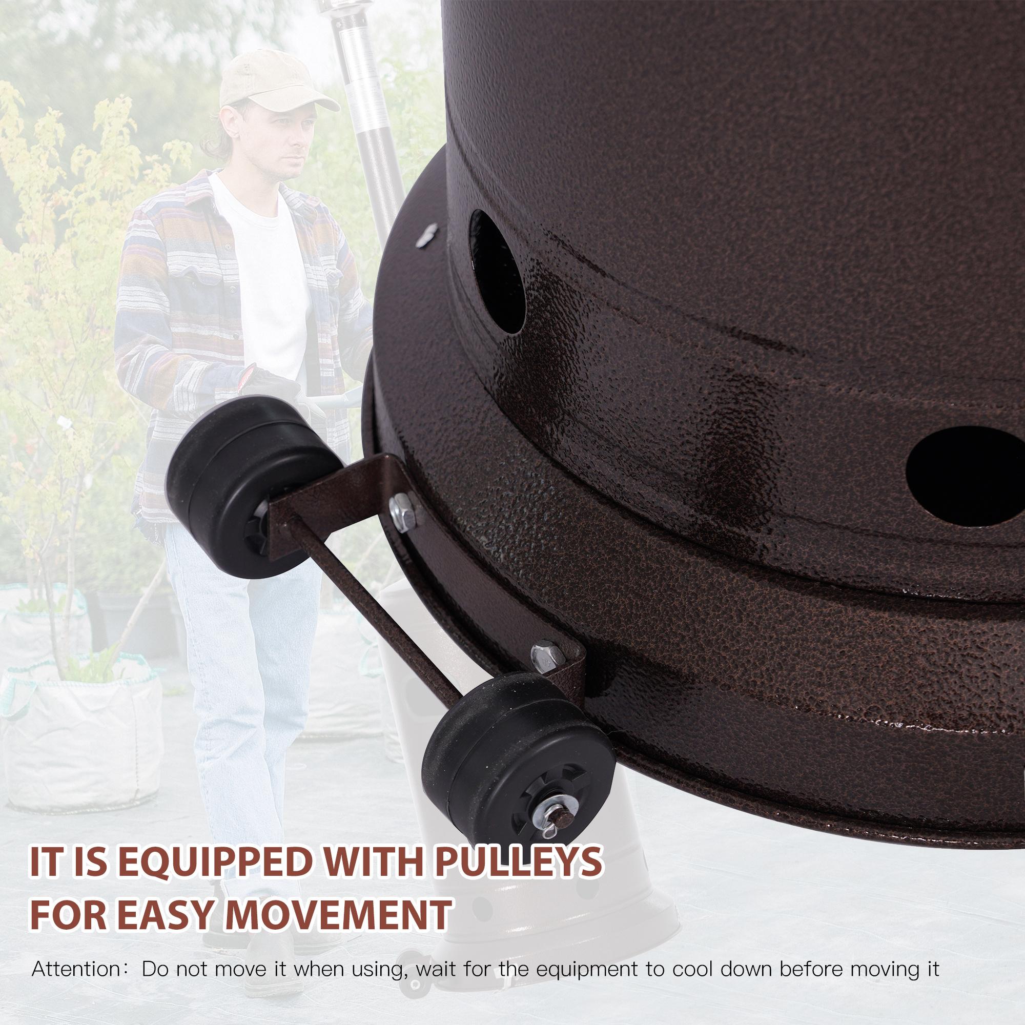 HINDUNY Outdoor Gas Heater, Portable Heater, 88 Inches Tall Premium Standing Patio Heater, With Auto Shut Off And Simple Ignition System, Wheels And Base Reservoir RT - Image 5