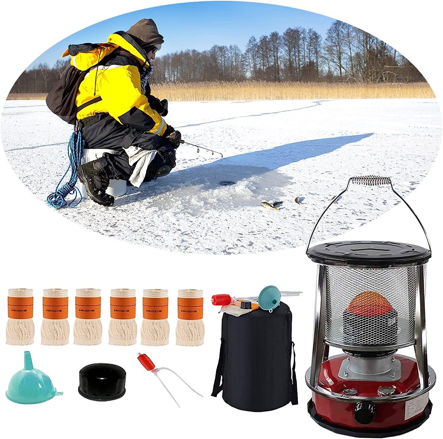 Portable Kerosene Stove Tent Heater, Energy-Saving Radiant Heater Burner, 4.6L Large Wick Stove Emergency Stove for Cooking Outdoor Camping, with Handle and overheat Protection (Color : Red)