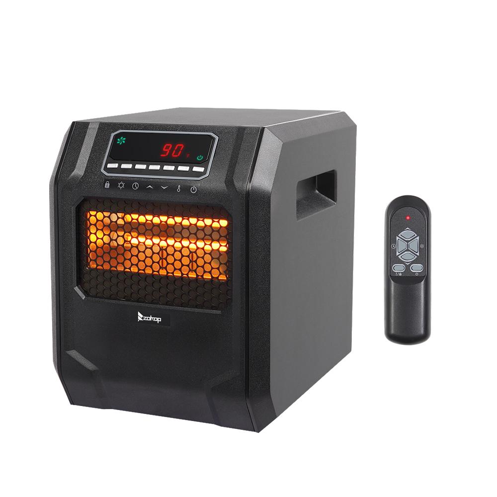 Portable Space Heater, 750W/1500W Small Infrared Heater w/ Remote, LED Display, 3 Working Modes, Safe Electric Heater for Home Office Bedroom with Overheat Protection, 11.58" x 9.72" x 12", Q6159 - Image 3