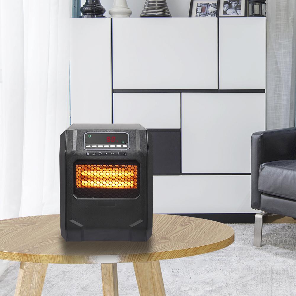 Portable Space Heater, 750W/1500W Small Infrared Heater w/ Remote, LED Display, 3 Working Modes, Safe Electric Heater for Home Office Bedroom with Overheat Protection, 11.58" x 9.72" x 12", Q6153 - Image 3