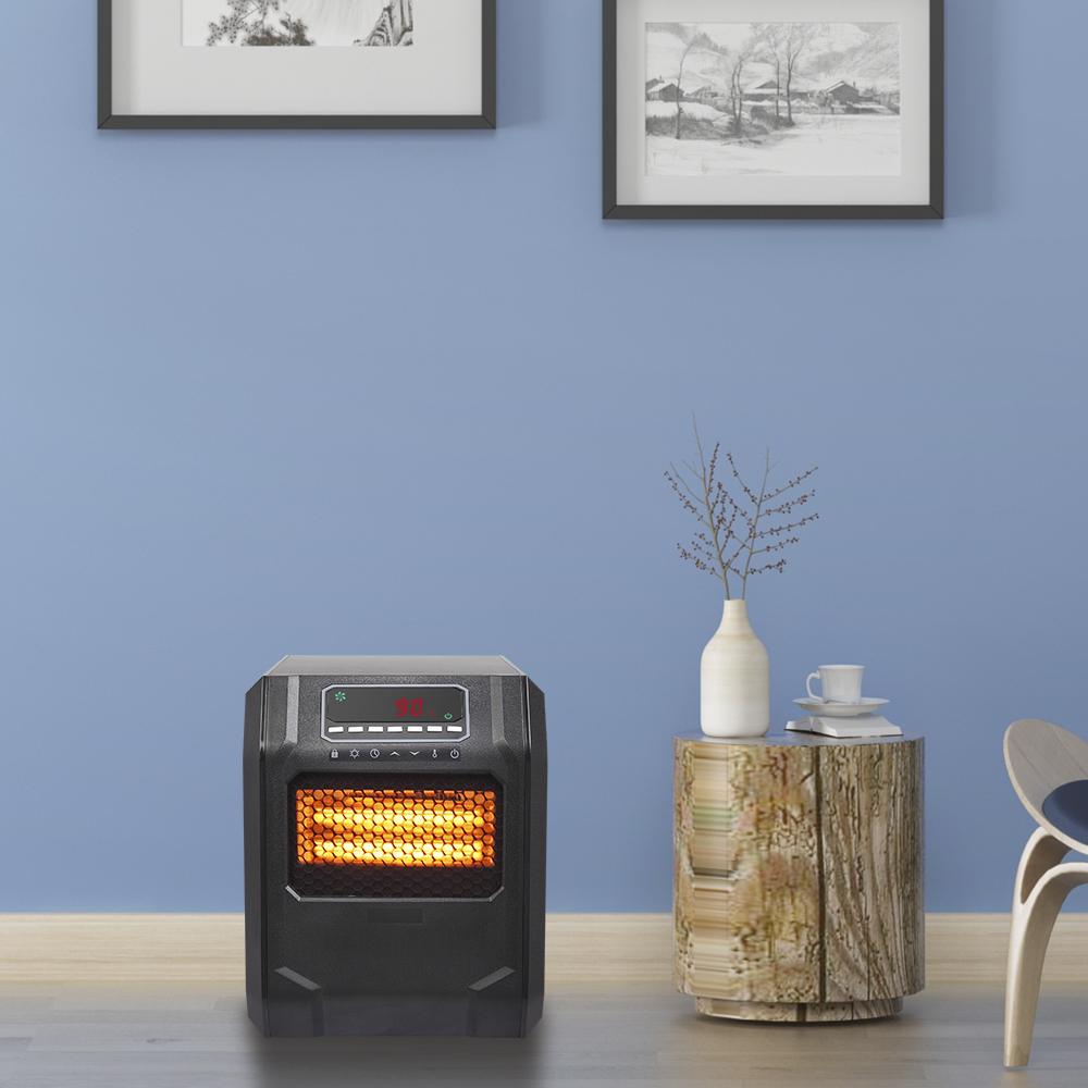 Portable Space Heater, 750W/1500W Small Infrared Heater w/ Remote, LED Display, 3 Working Modes, Safe Electric Heater for Home Office Bedroom with Overheat Protection, 11.58" x 9.72" x 12", Q6159 - Image 4