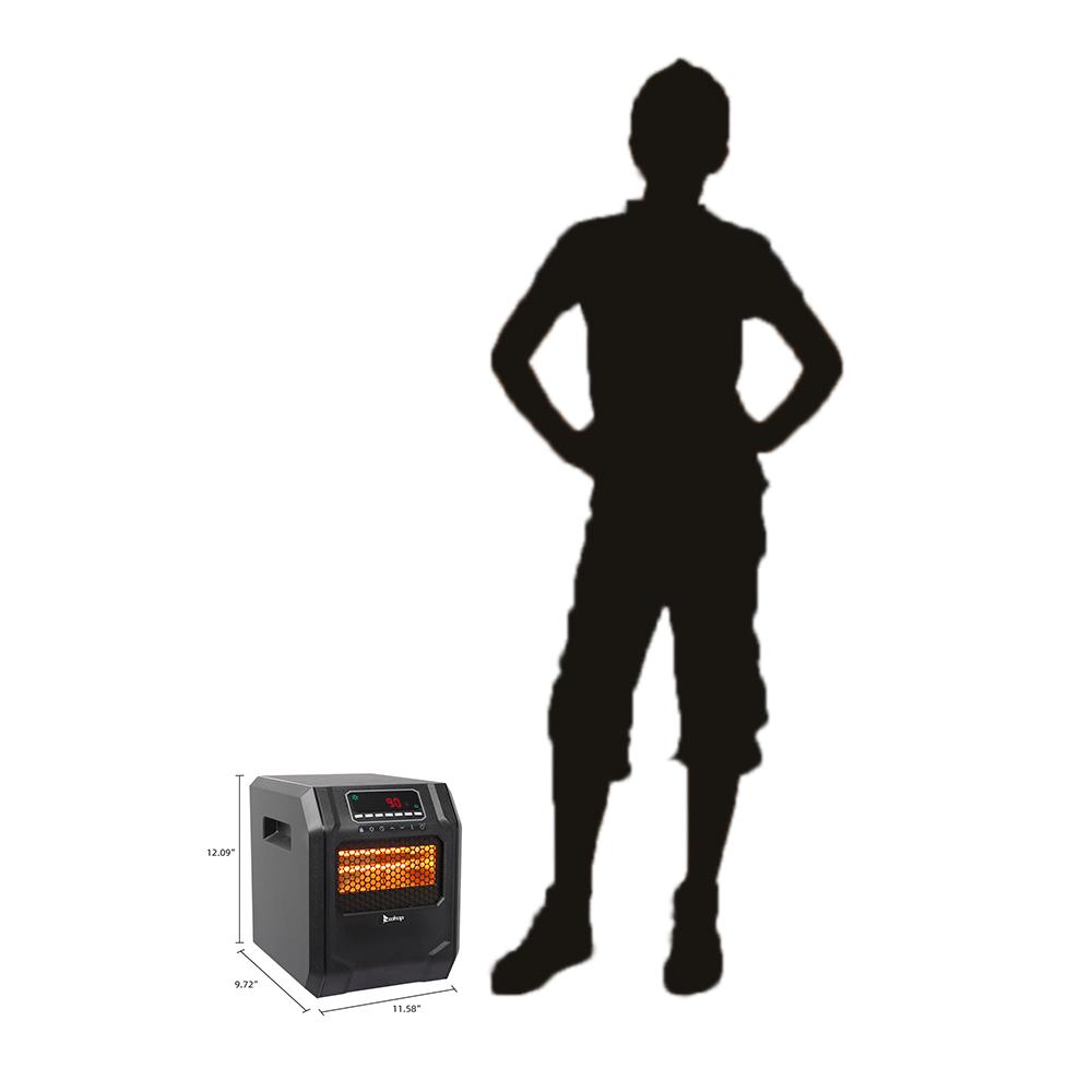 Portable Space Heater, 750W/1500W Small Infrared Heater w/ Remote, LED Display, 3 Working Modes, Safe Electric Heater for Home Office Bedroom with Overheat Protection, 11.58" x 9.72" x 12", Q6159 - Image 6