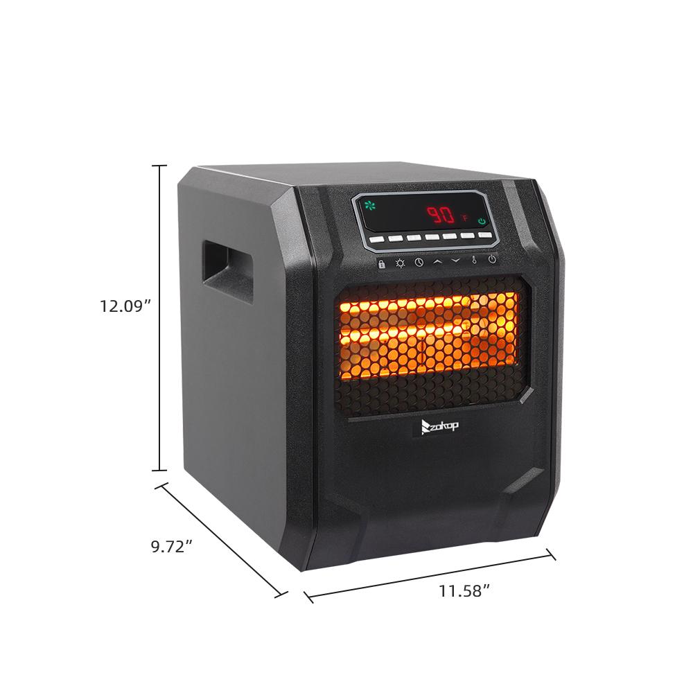 Portable Space Heater, 750W/1500W Small Infrared Heater w/ Remote, LED Display, 3 Working Modes, Safe Electric Heater for Home Office Bedroom with Overheat Protection, 11.58" x 9.72" x 12", Q6159 - Image 8