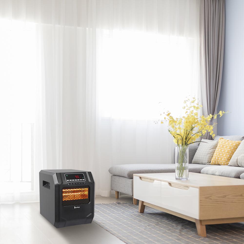 Portable Space Heater, 750W/1500W Small Infrared Heater w/ Remote, LED Display, 3 Working Modes, Safe Electric Heater for Home Office Bedroom with Overheat Protection, 11.58" x 9.72" x 12", Q6159 - Image 9